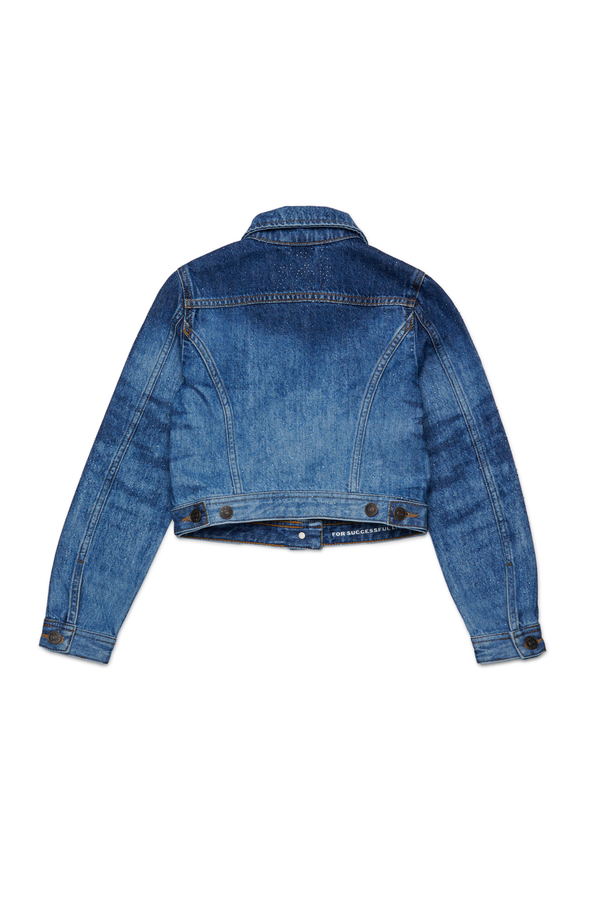 Diesel - JSLIMMY-J, Woman's Trucker jacket in stonewashed denim in Medium blue - 2