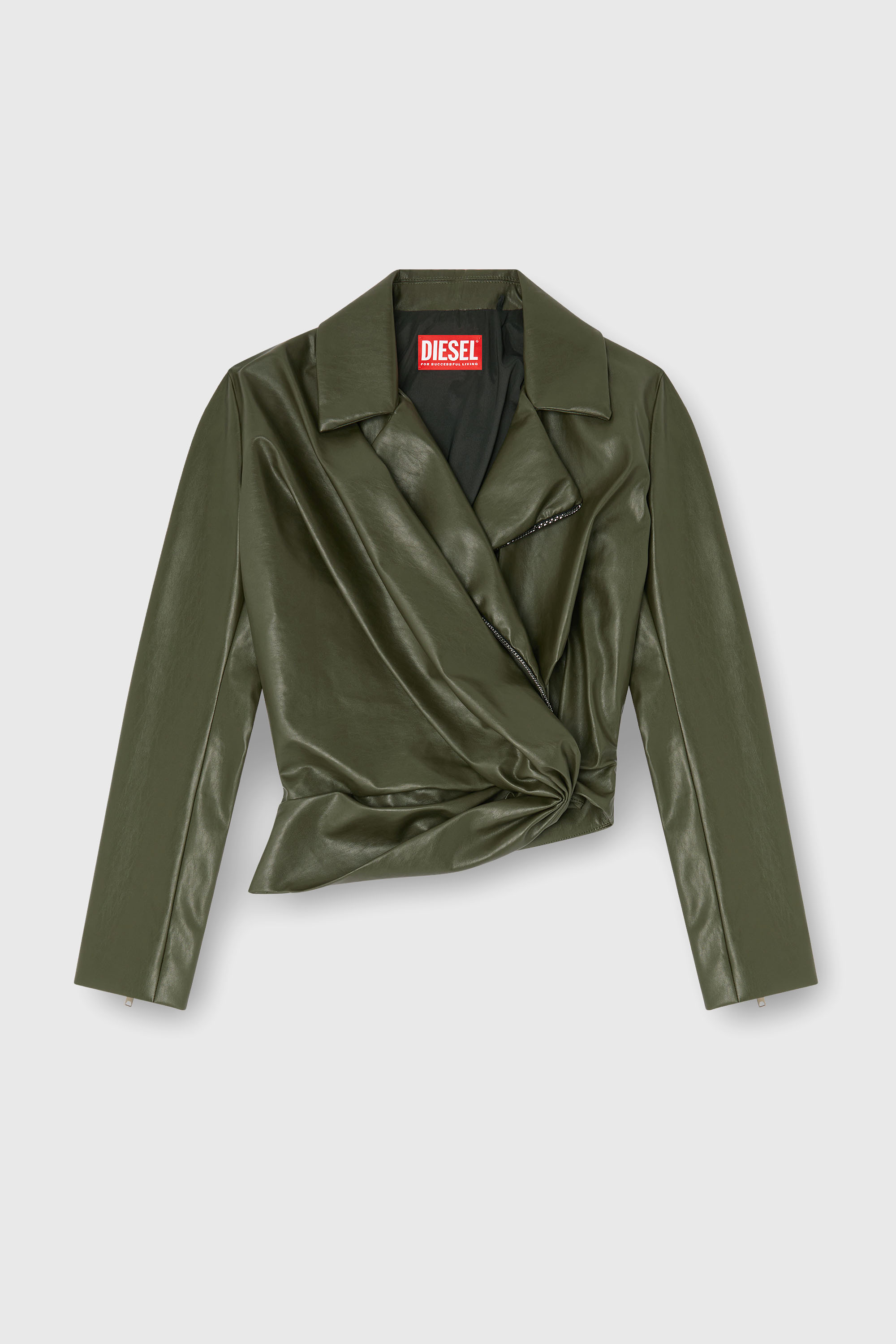 Diesel - G-DRAP, Woman's Draped wrap-effect jacket in Military Green - 1