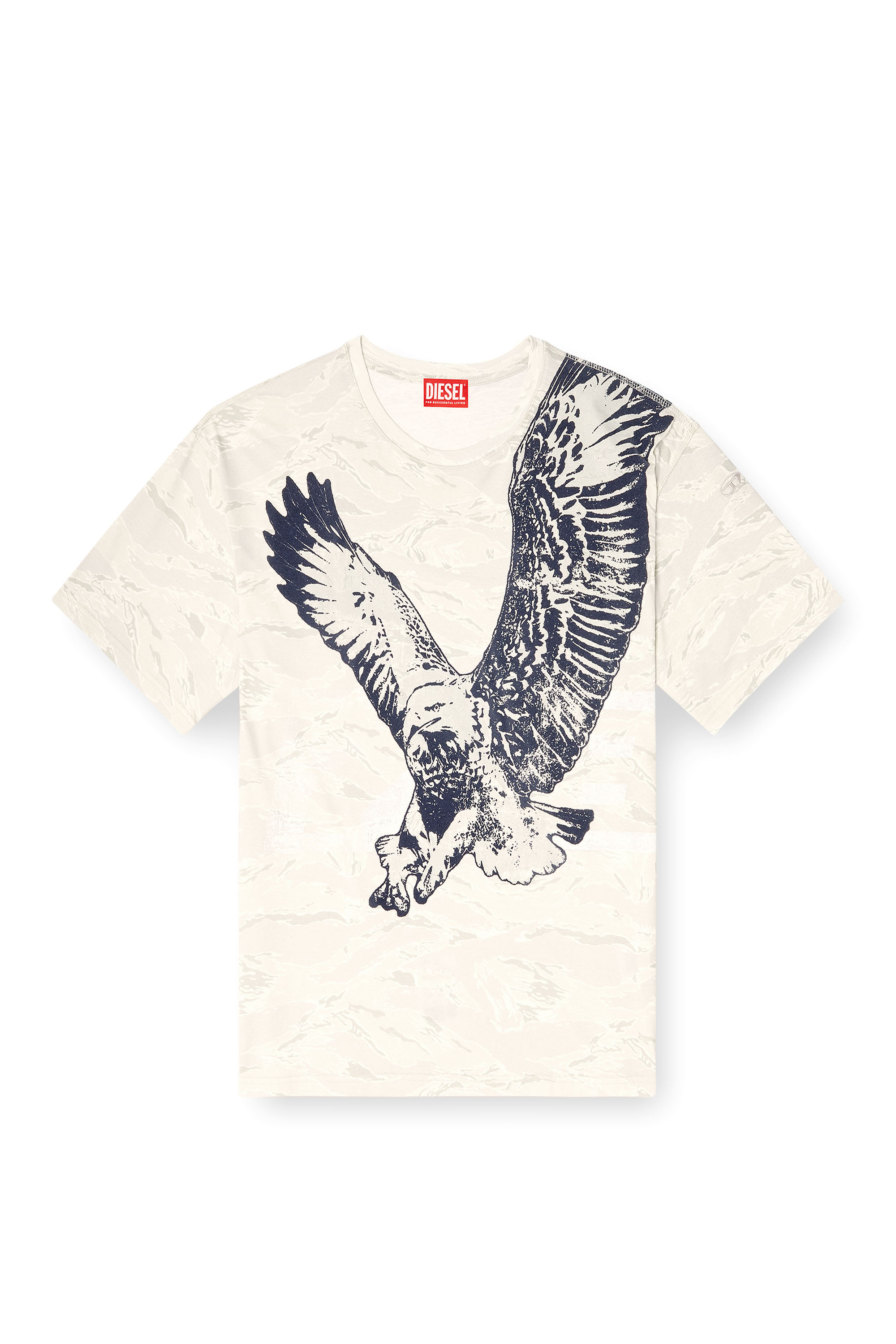 Diesel - T-BOXT-T14, Man's Camo T-shirt with eagle print in Beige - 3