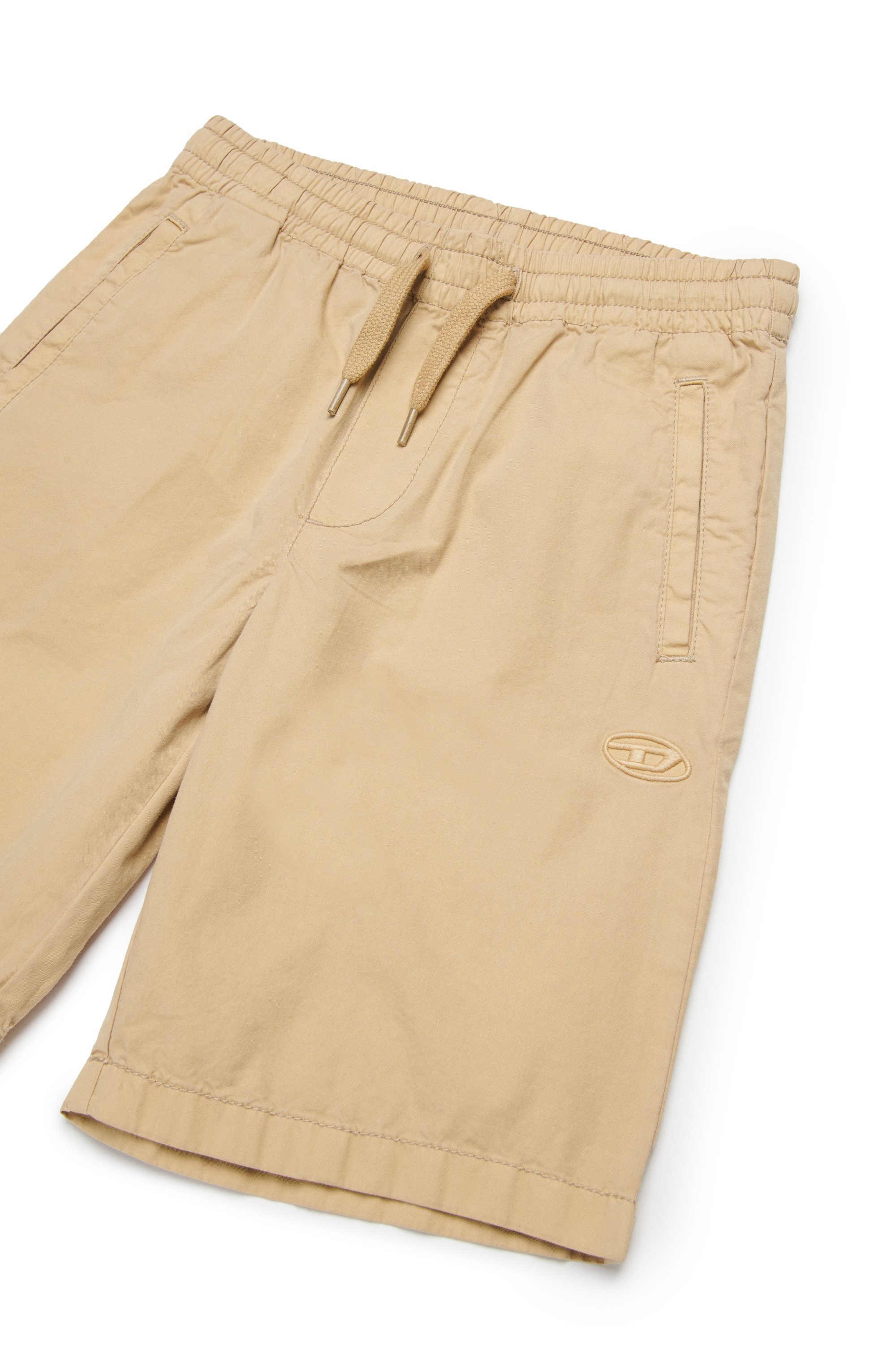 Diesel - PMCKELLSHORT, Man's Drawstring shorts with Oval D embroidery in Light Brown - 3