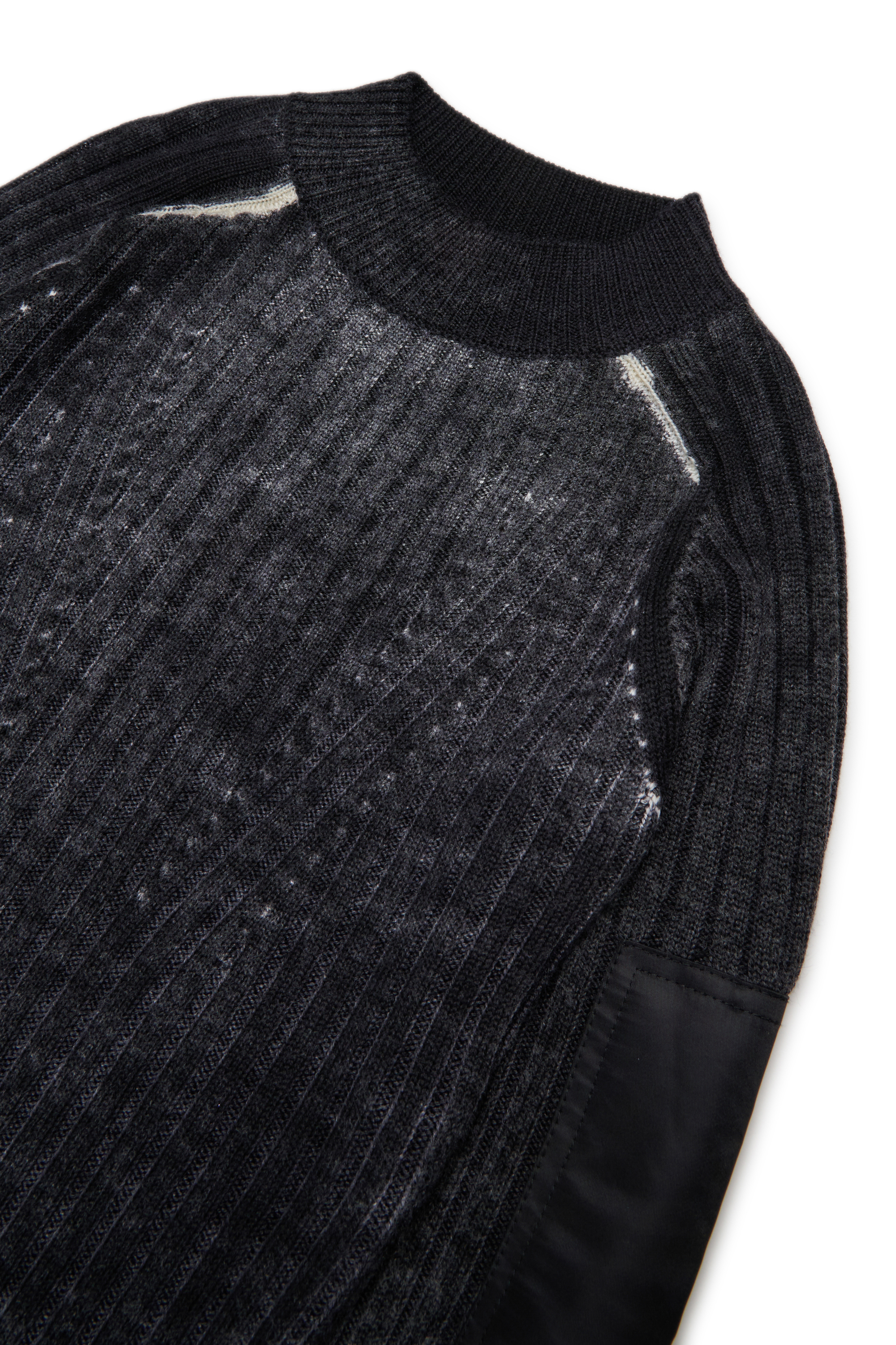 Diesel - DMARTISTA, Woman's Wool dress with nylon patches in Black - 3