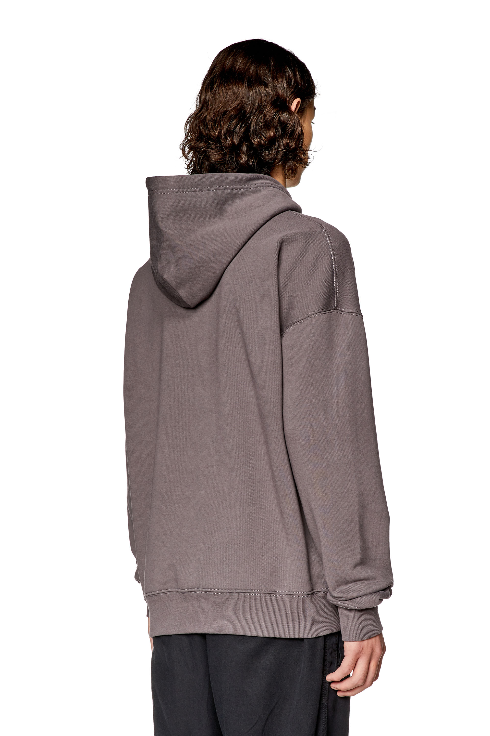 Diesel - S-ROB-HOOD-DOVAL-PJ, Man Hoodie with oval D patch in Grey - Image 4
