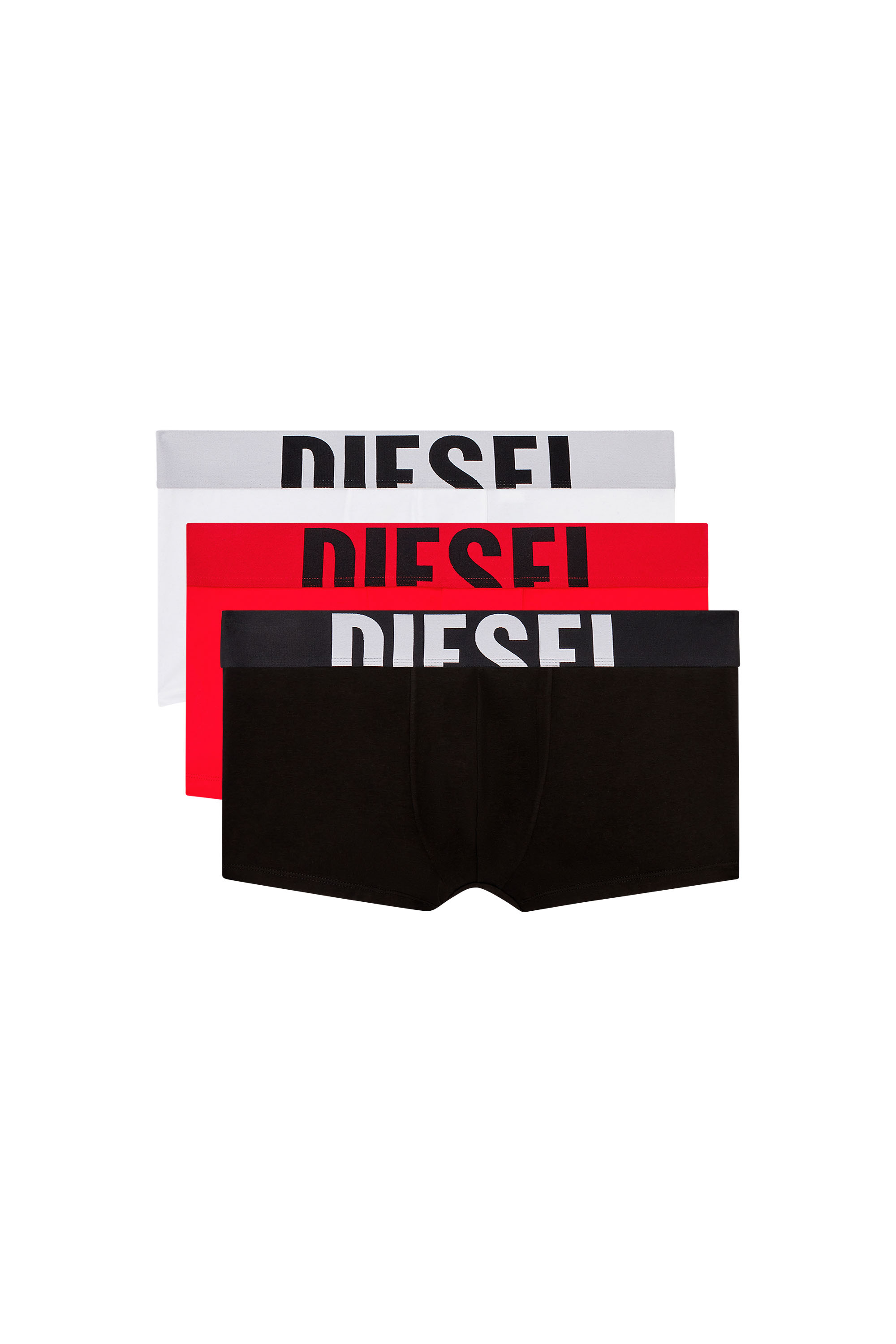 Diesel - UMBX-DAMIENTHREEPACK-5.5EL, Man's Three-pack boxer briefs in stretch cotton in Red/Black - 1