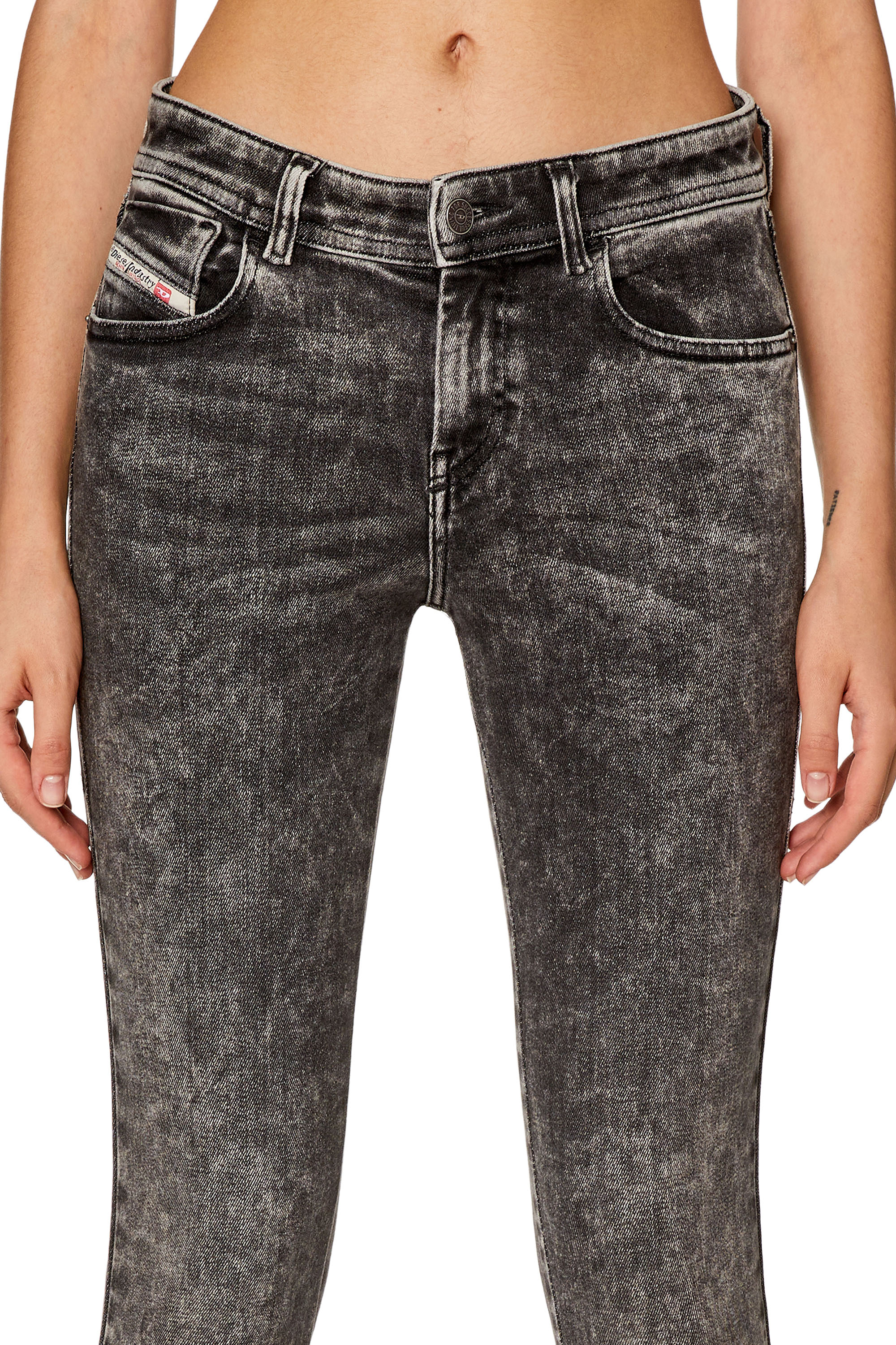 Diesel - Super skinny Jeans 2017 Slandy 09F80, Black/Dark grey - Image 4