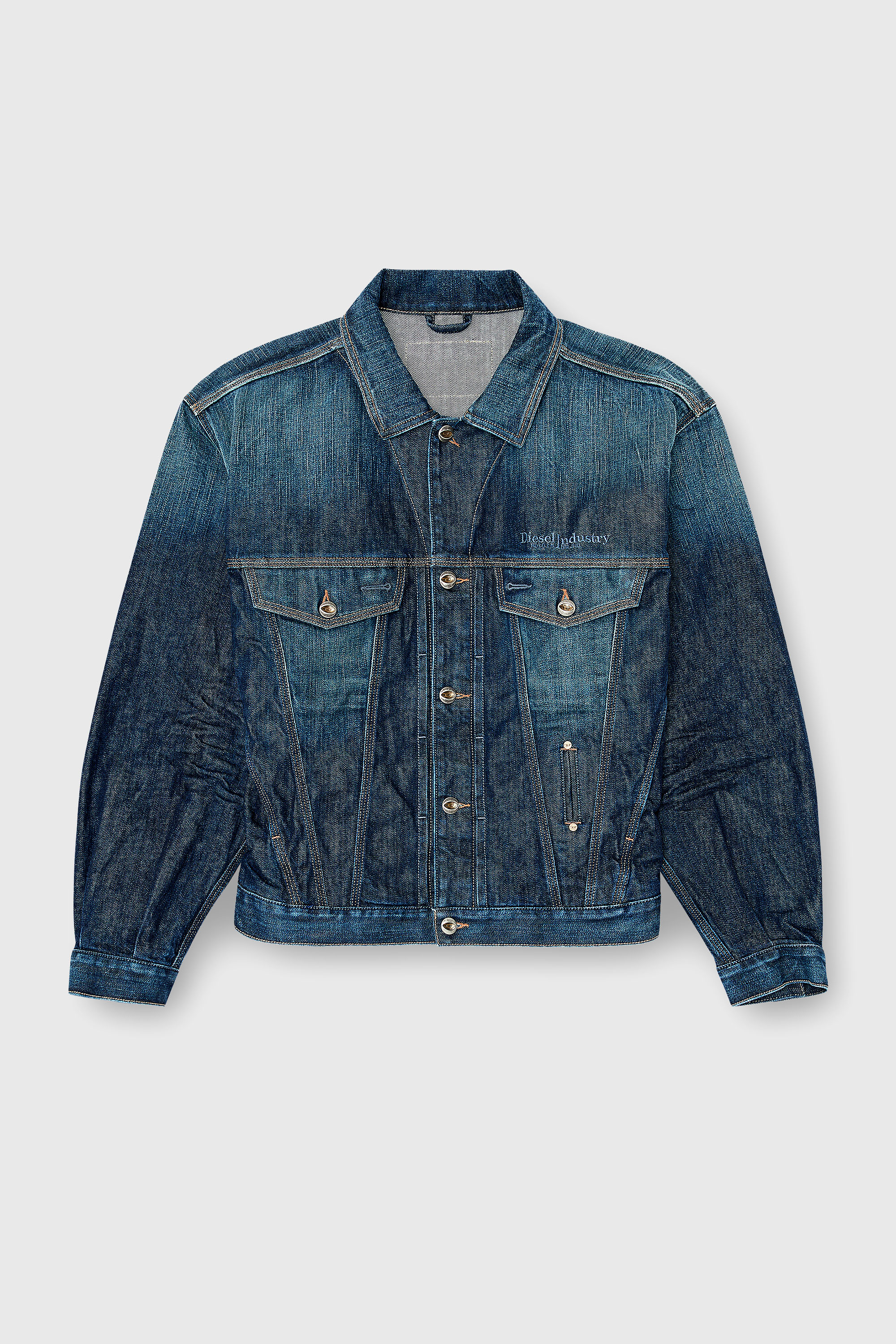 Diesel - D-DENVER-CL, Unisex's Trucker jacket in selvedge denim in Medium blue - 1