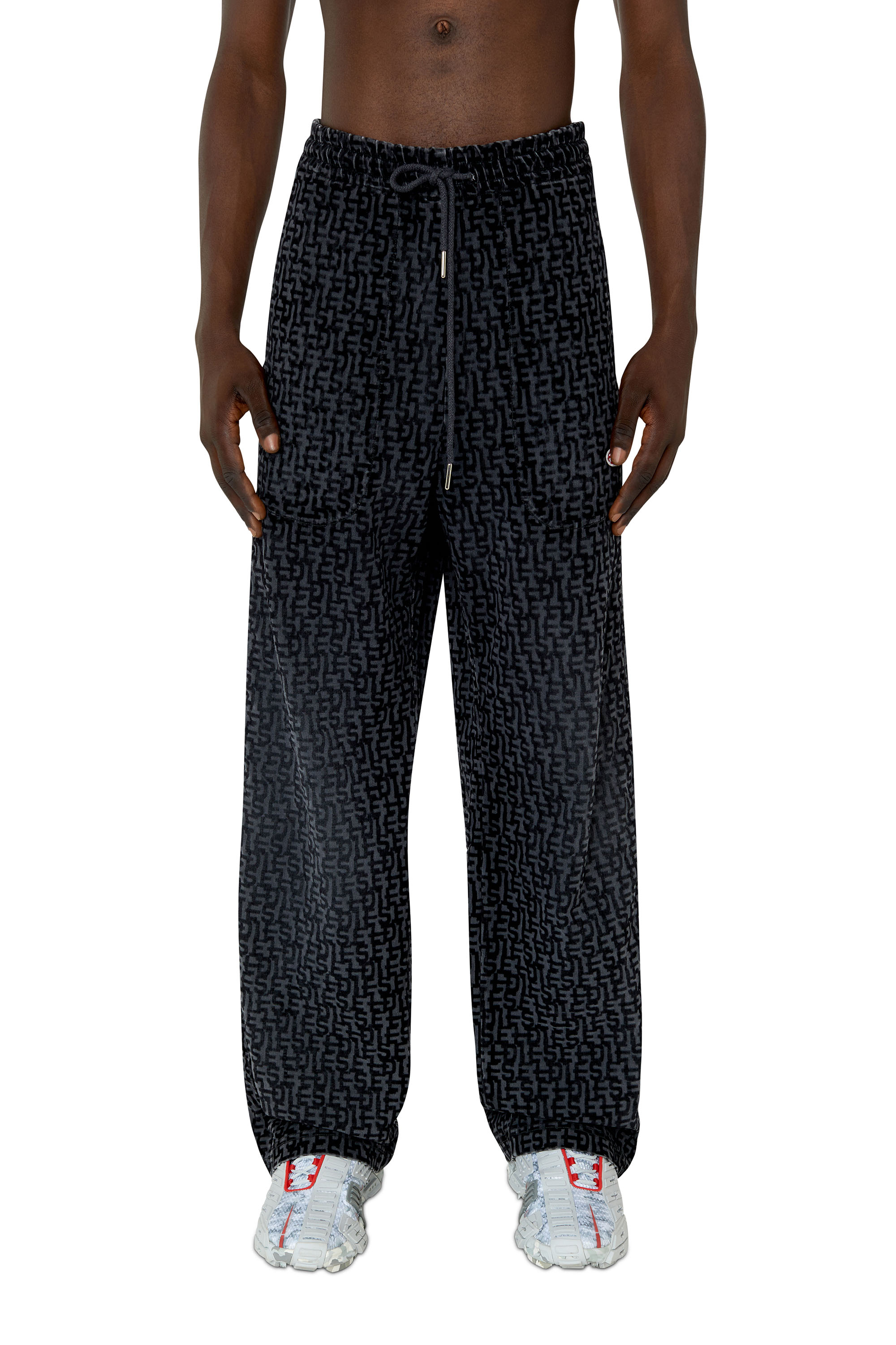 Diesel - D-Martians Track Denim 068AW Straight, Black/Dark grey - Image 1
