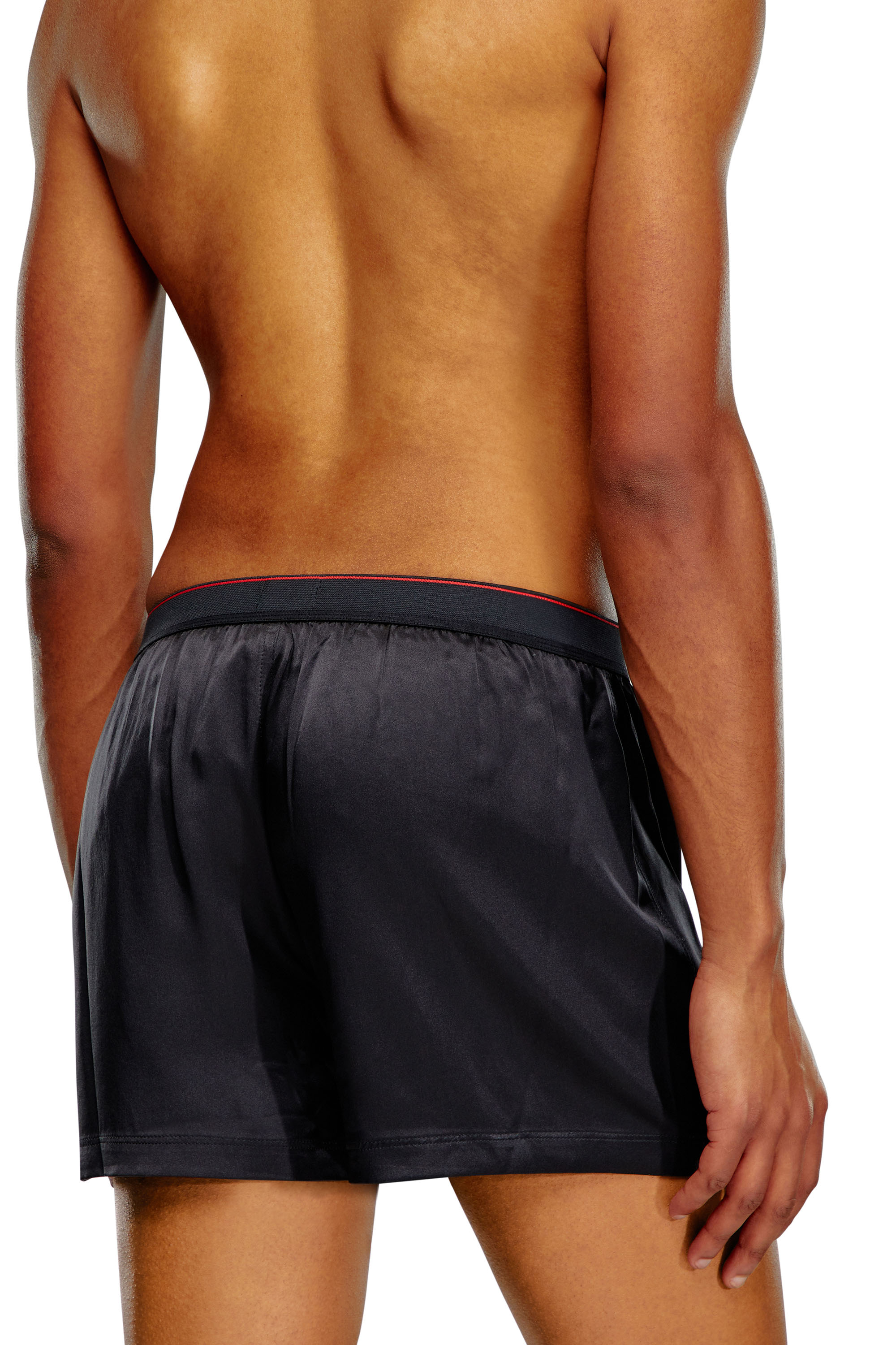 Diesel - UUBX-STARK-EL, Unisex Silk boxers with logo waist in Black - Image 3