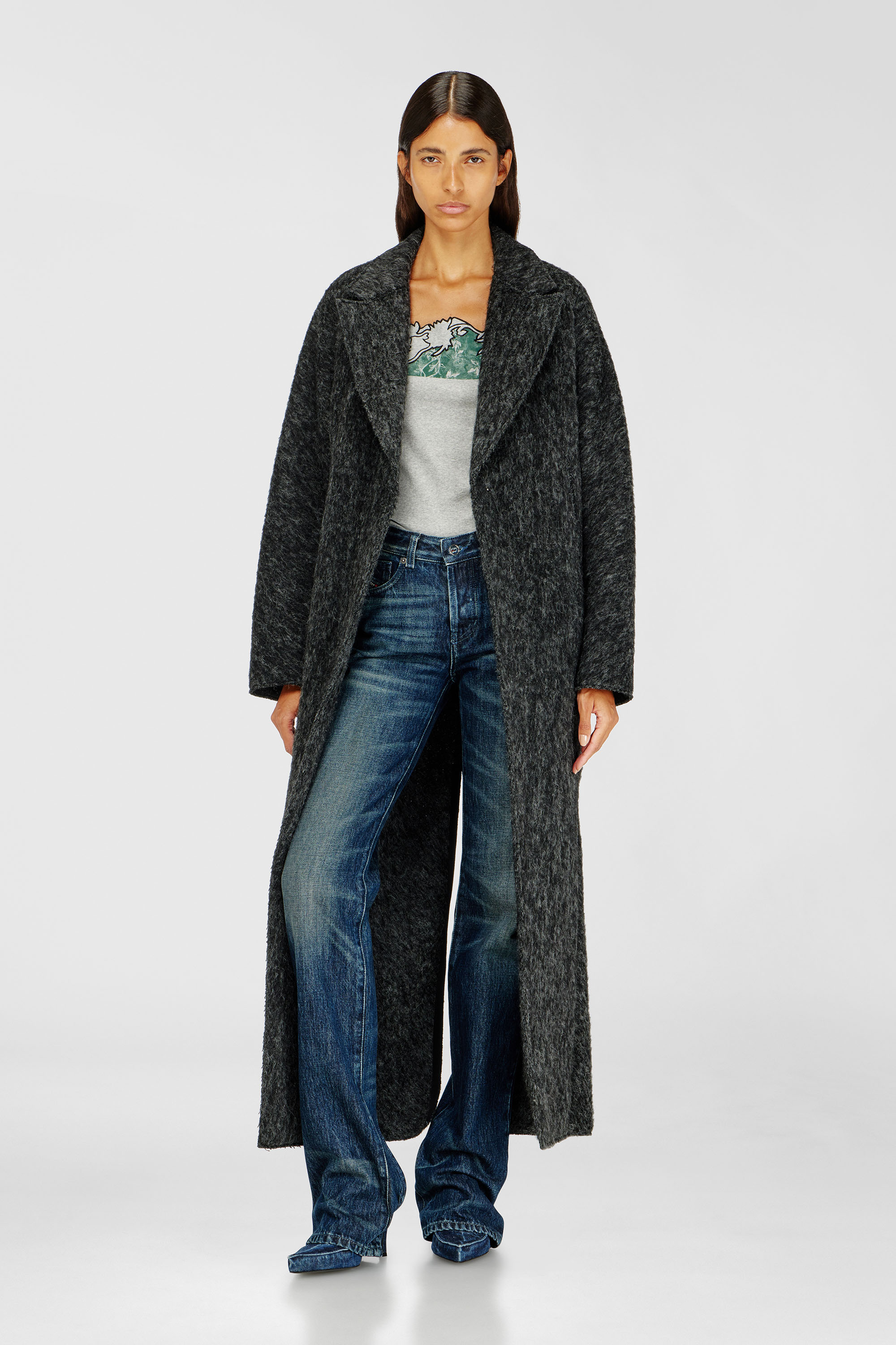 Diesel - W-SAYTA, Woman's Long coat in wool and alpaca blend in null - 3