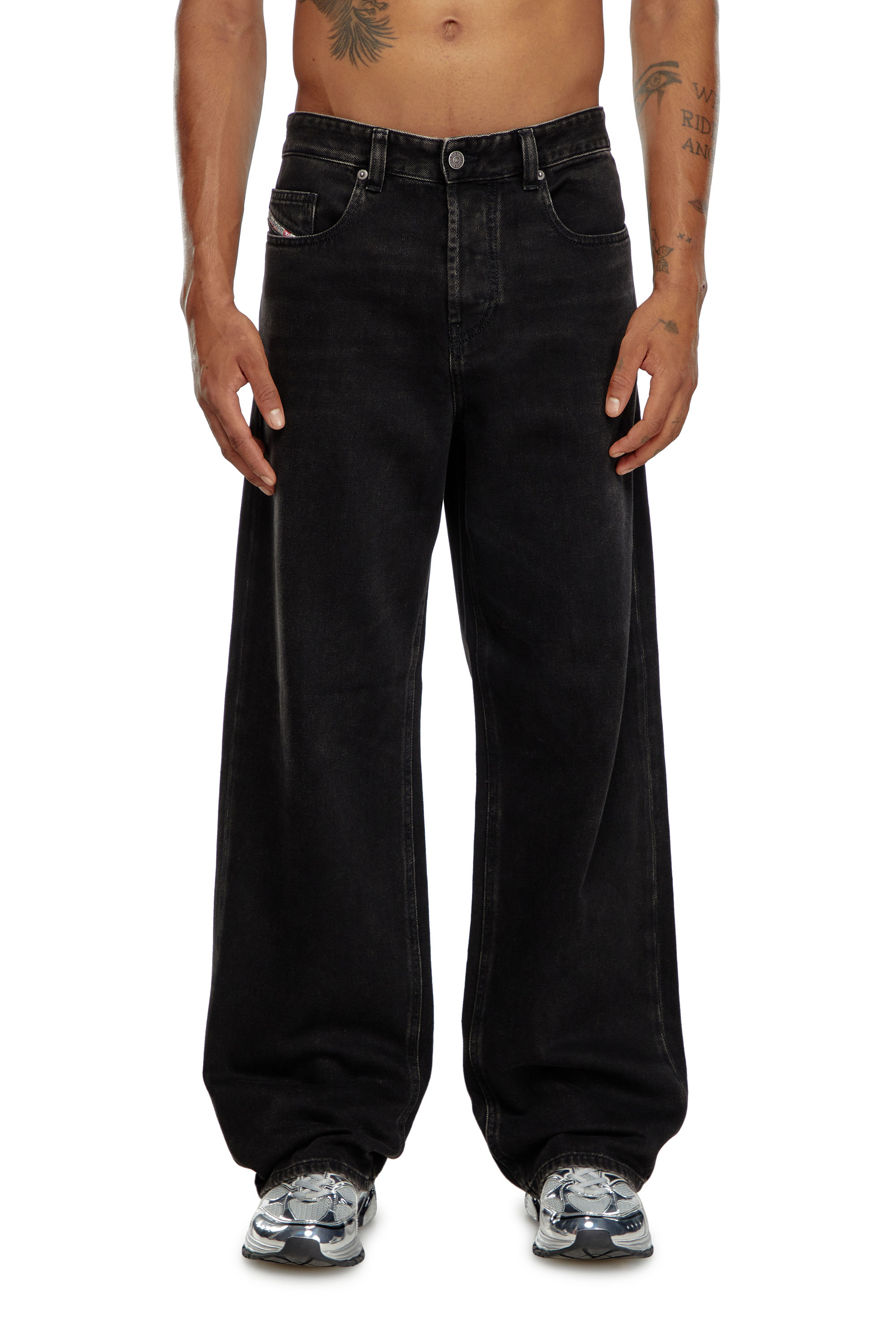 Diesel - Man's Straight Jeans 2001 D-Macro 09I35, Black/Dark grey - 1