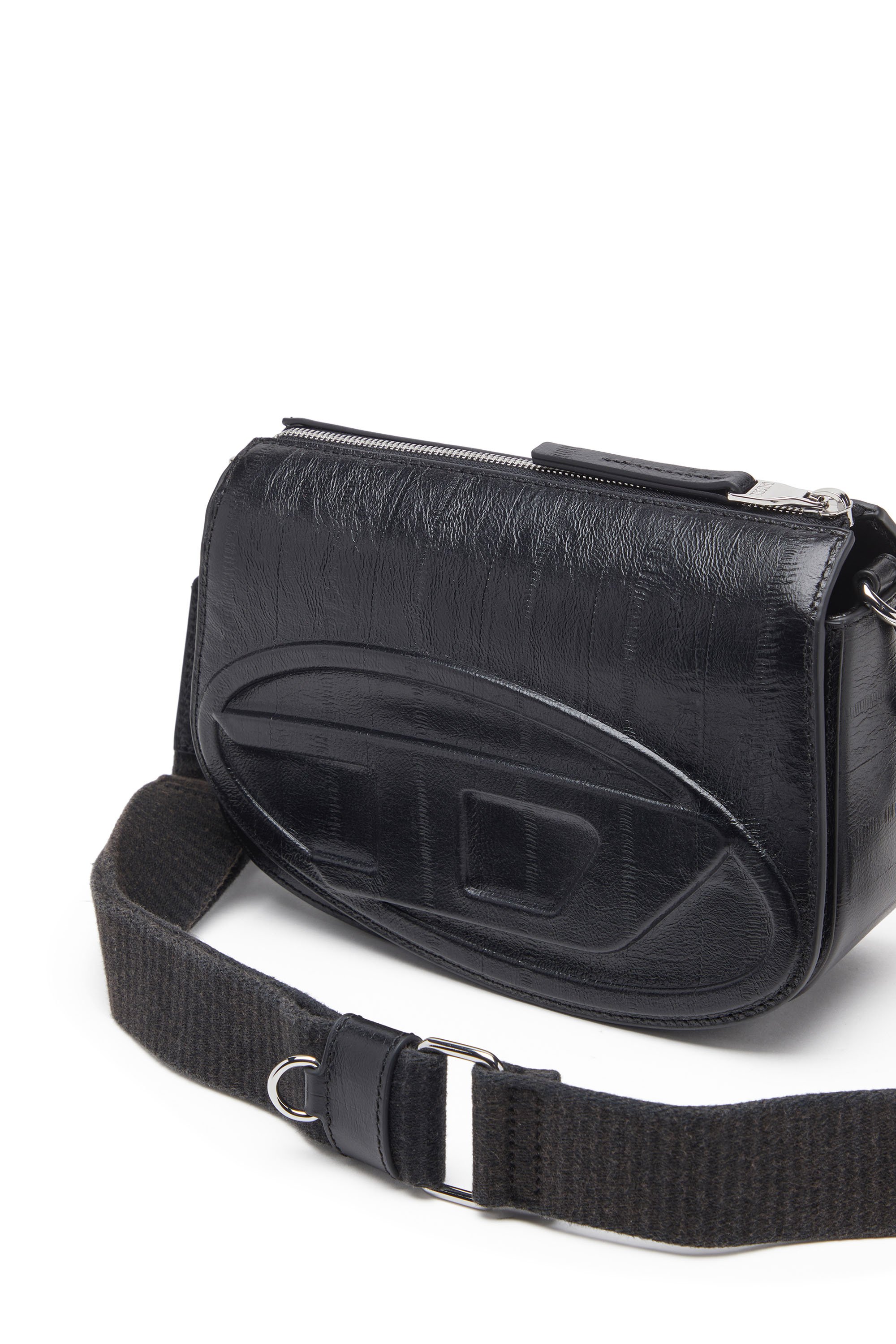 Diesel - 1DR CAMERA BAG, Man's 1DR-Camera bag in eel-effect leather in Black - 5