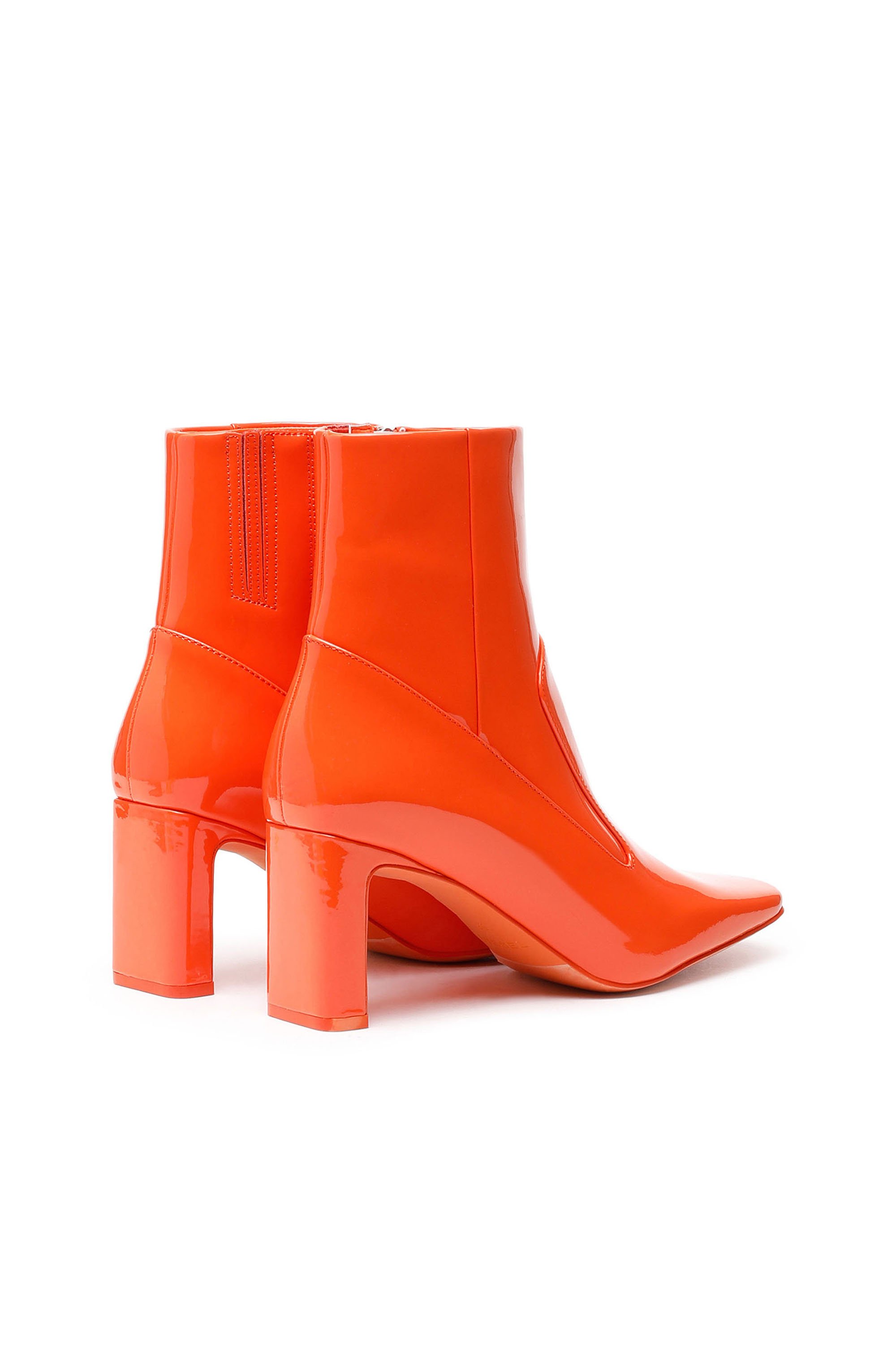 womens orange booties