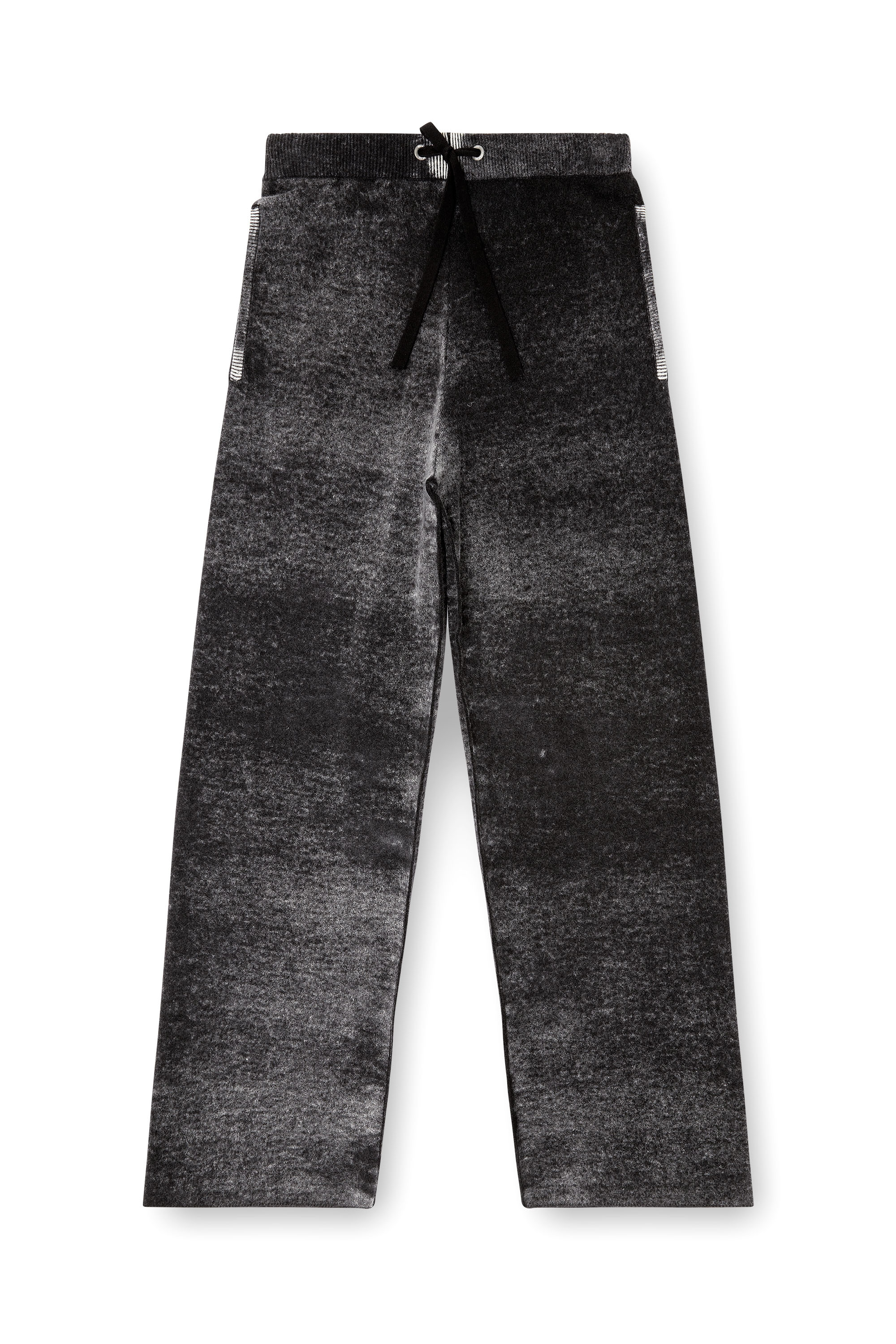 Diesel - M-HONORINE, Woman's Reverse-print knitted wool track pants in Dark grey - 3
