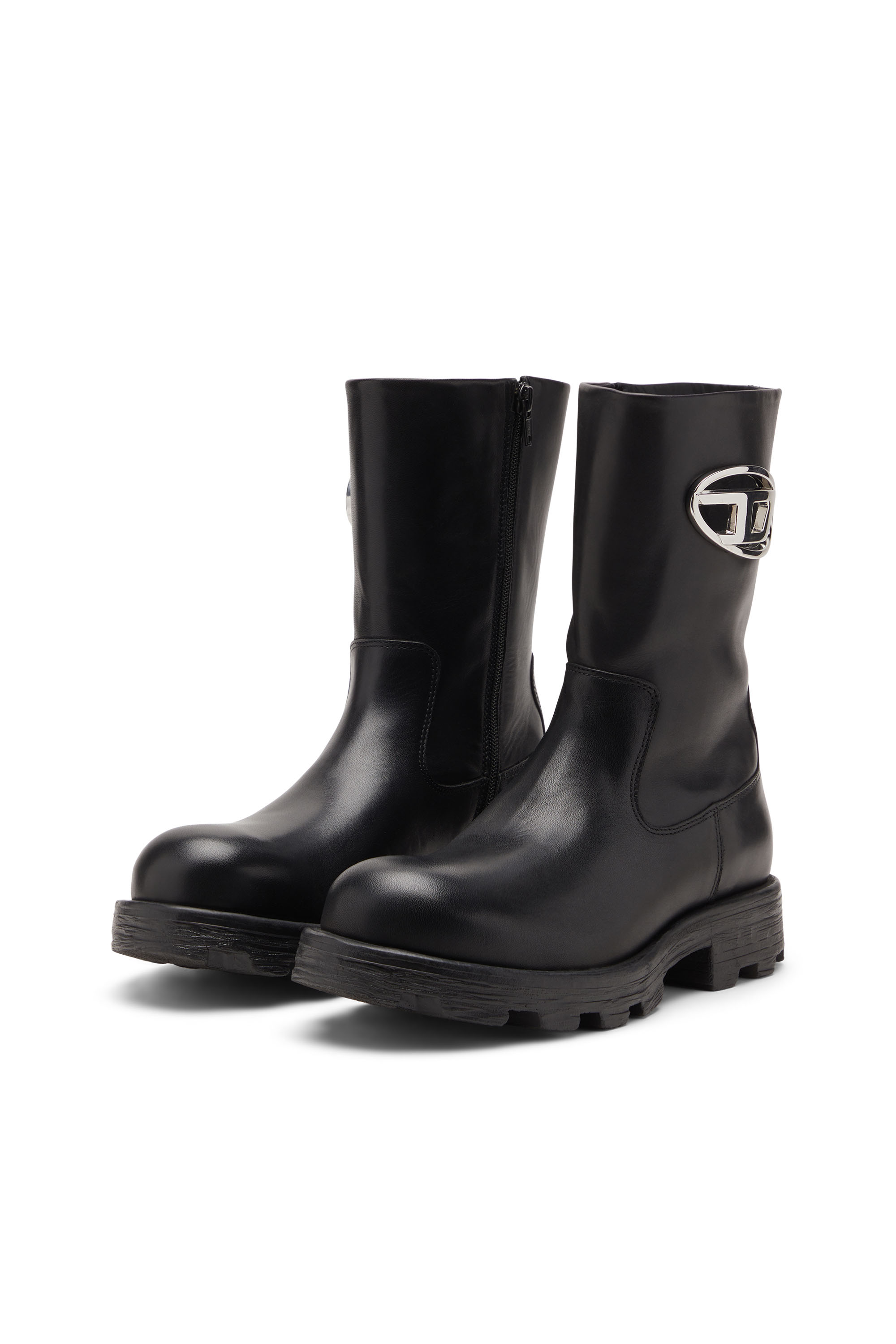 D-HAMMER BKR D W, Black Diesel - D-HAMMER BKR D W, Woman's D-Hammer-Biker boots in shiny leather in Black - 8