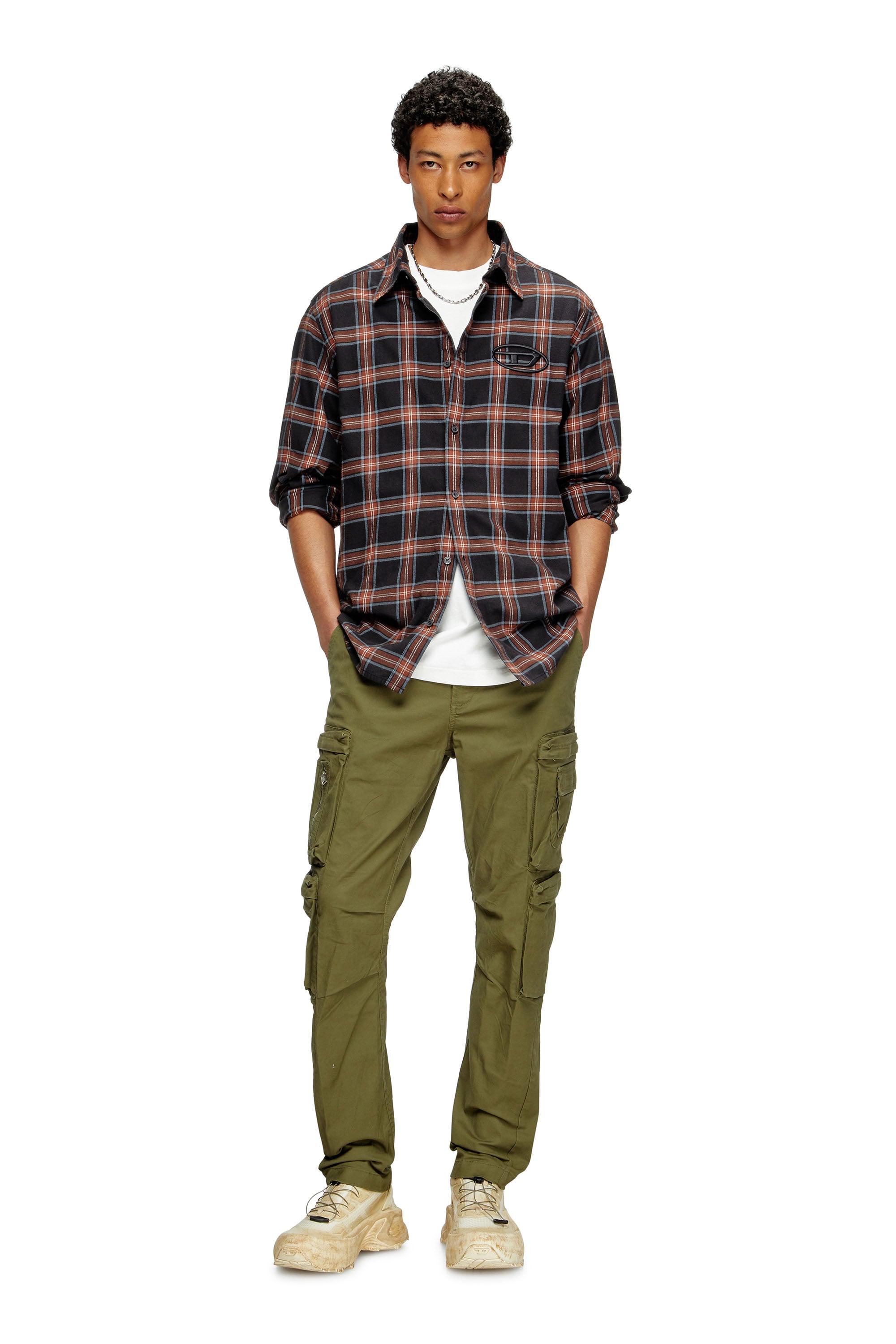 Diesel - P-ARLEM, Man's Cargo pants with zip pocket in Military Green - 1