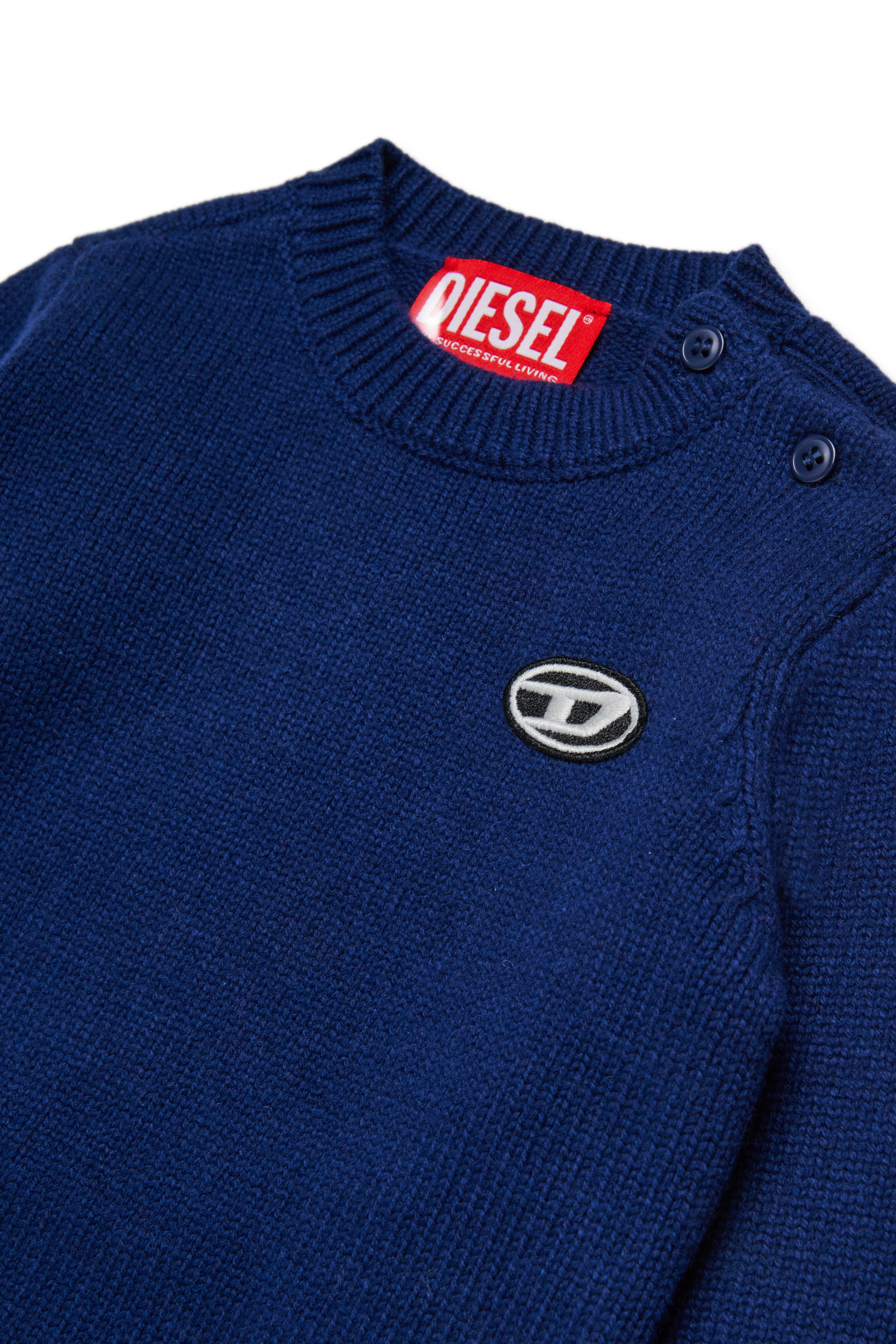 Diesel - KOLLYB, Unisex's Wool blend sweater in Blue - 3