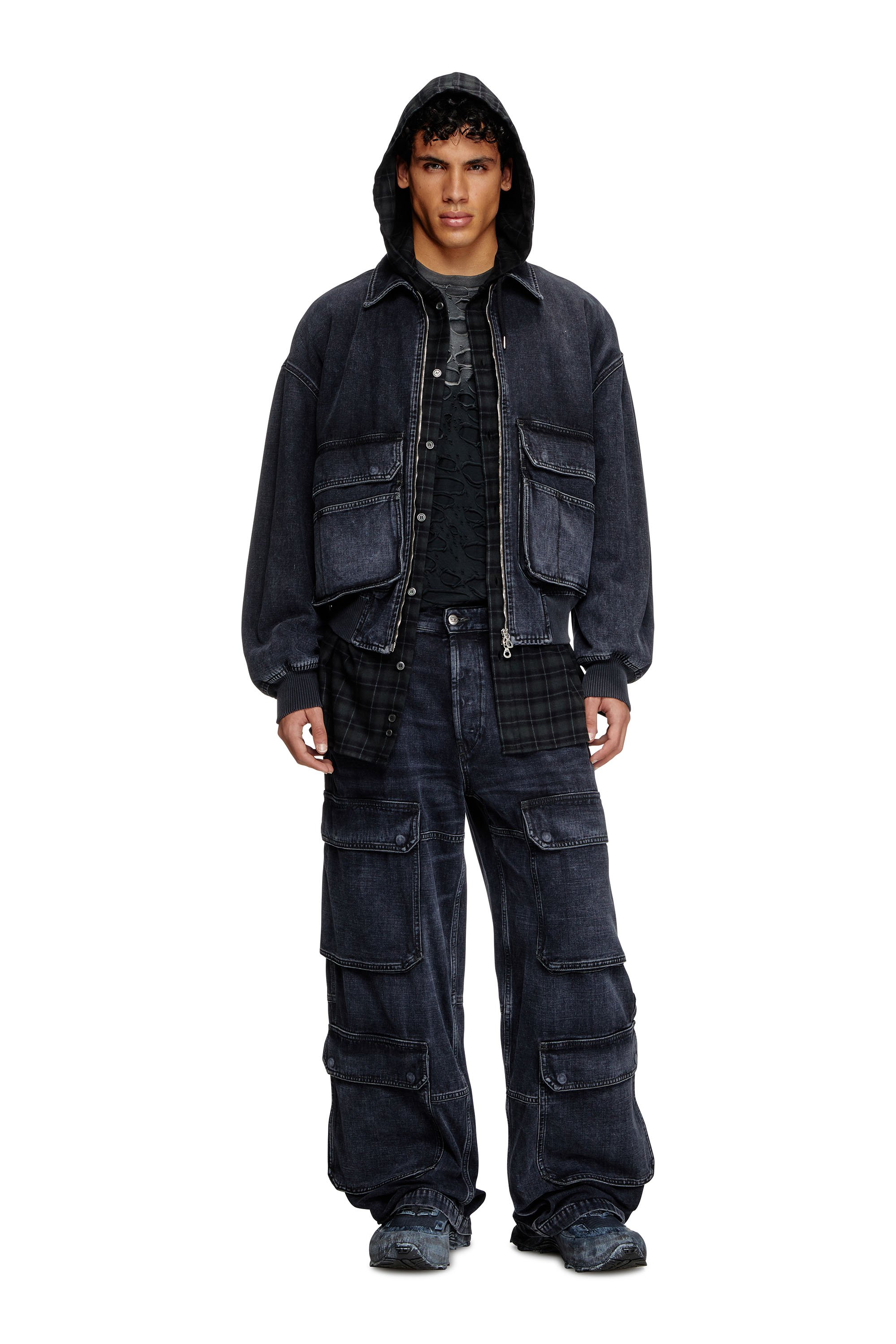 Diesel - D-KURZ, Unisex's Jacket in batavia-weave denim in Black - 2