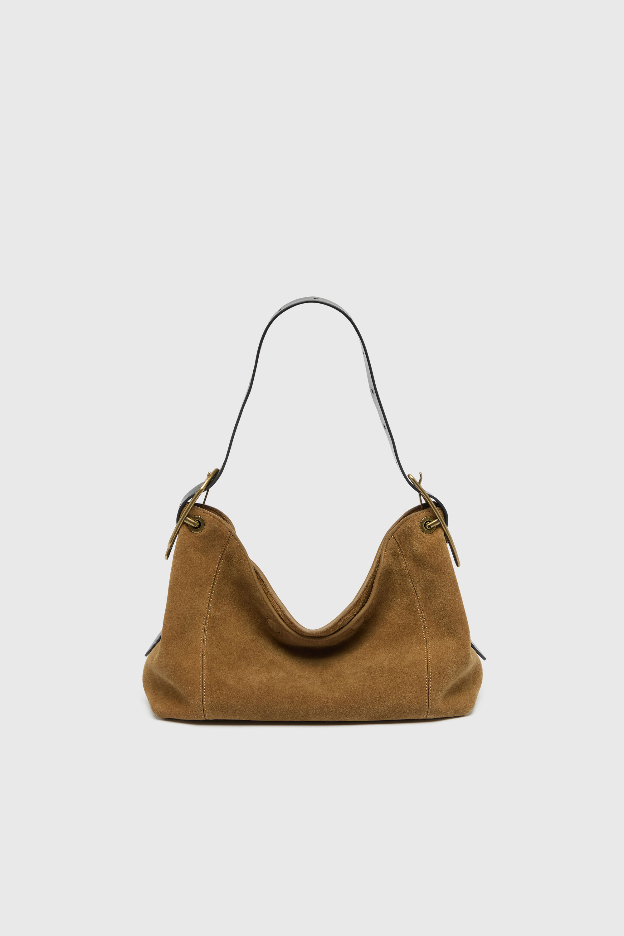 Diesel - D-LINE HOBO S, Woman's D-Line-Shoulder bag in waxed suede in Light Brown - 2