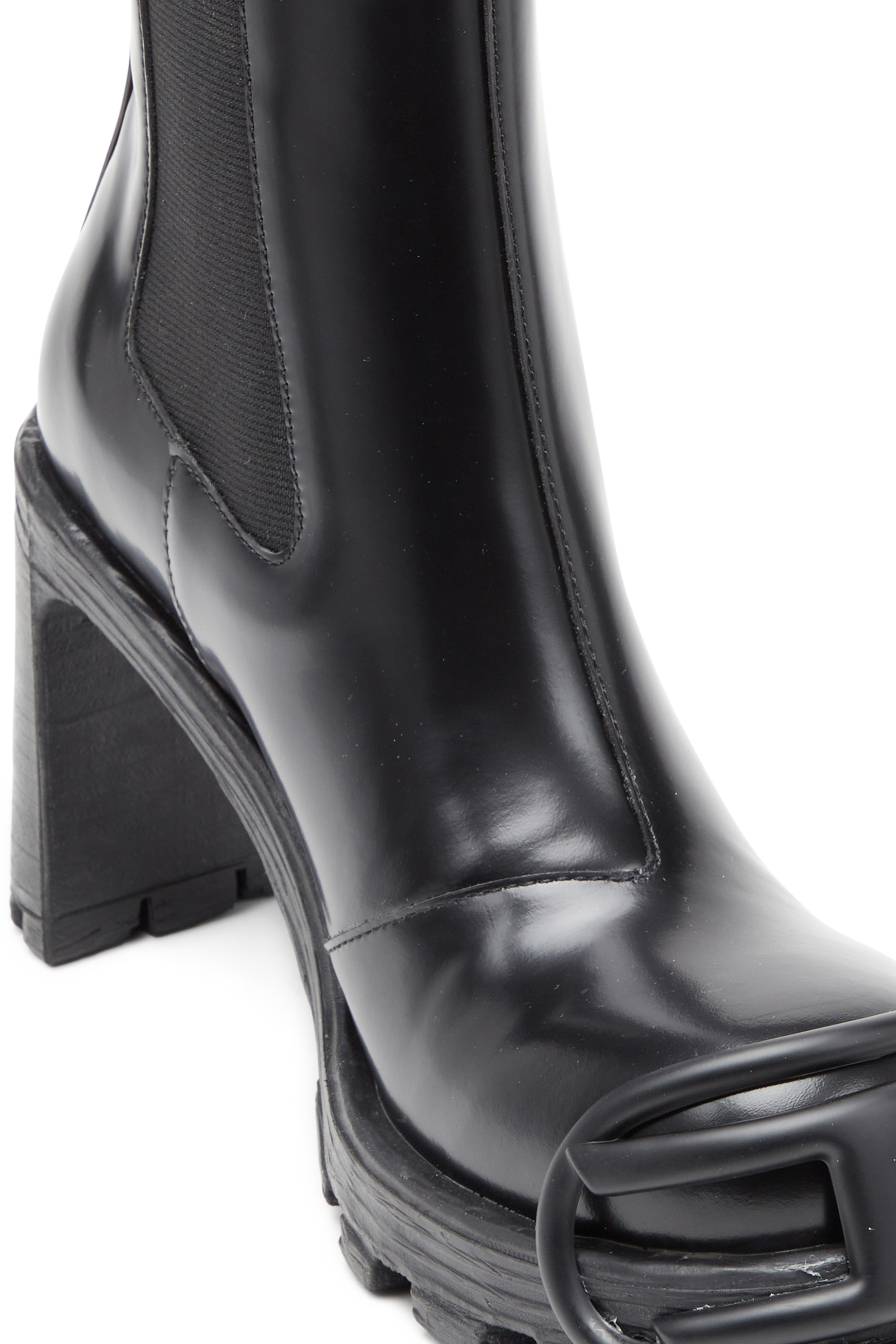 Diesel - D-HAMMER CH D W, Woman's D-Hammer-High-heel boots with Oval D plaque in Black - 5