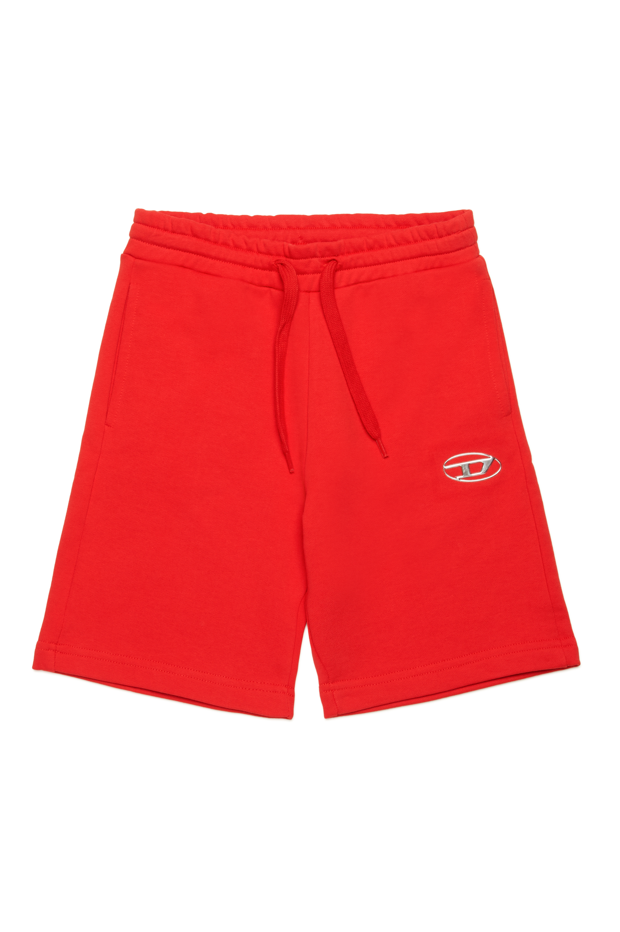 Diesel - PMACISHORT, Man's Sweat shorts with metal-effect Oval D in Red - 1