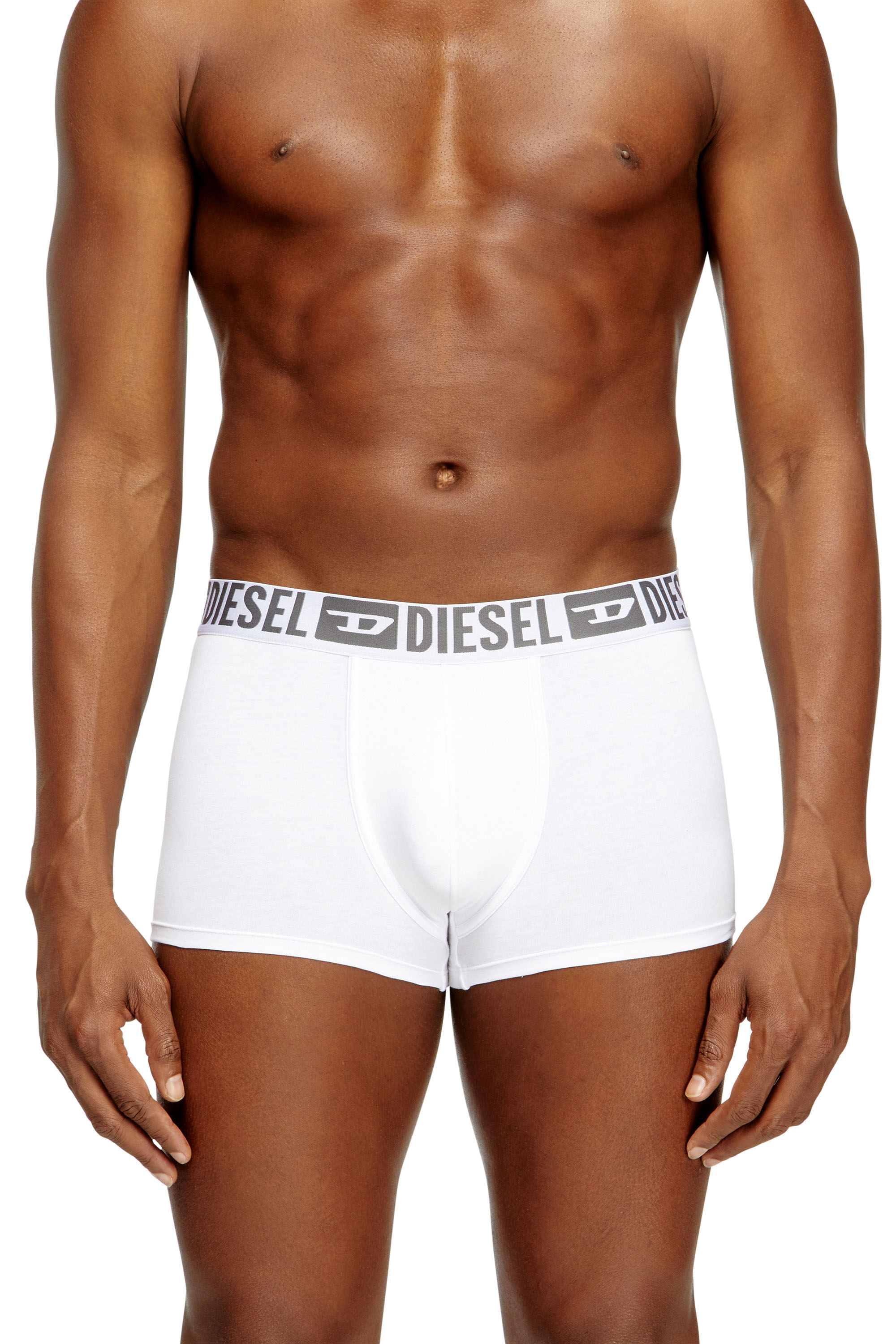 Diesel - MIKE-D-CORE-3PACK, Man's 3-pack of stretch cotton boxers with tonal waistband in White/Black - 2