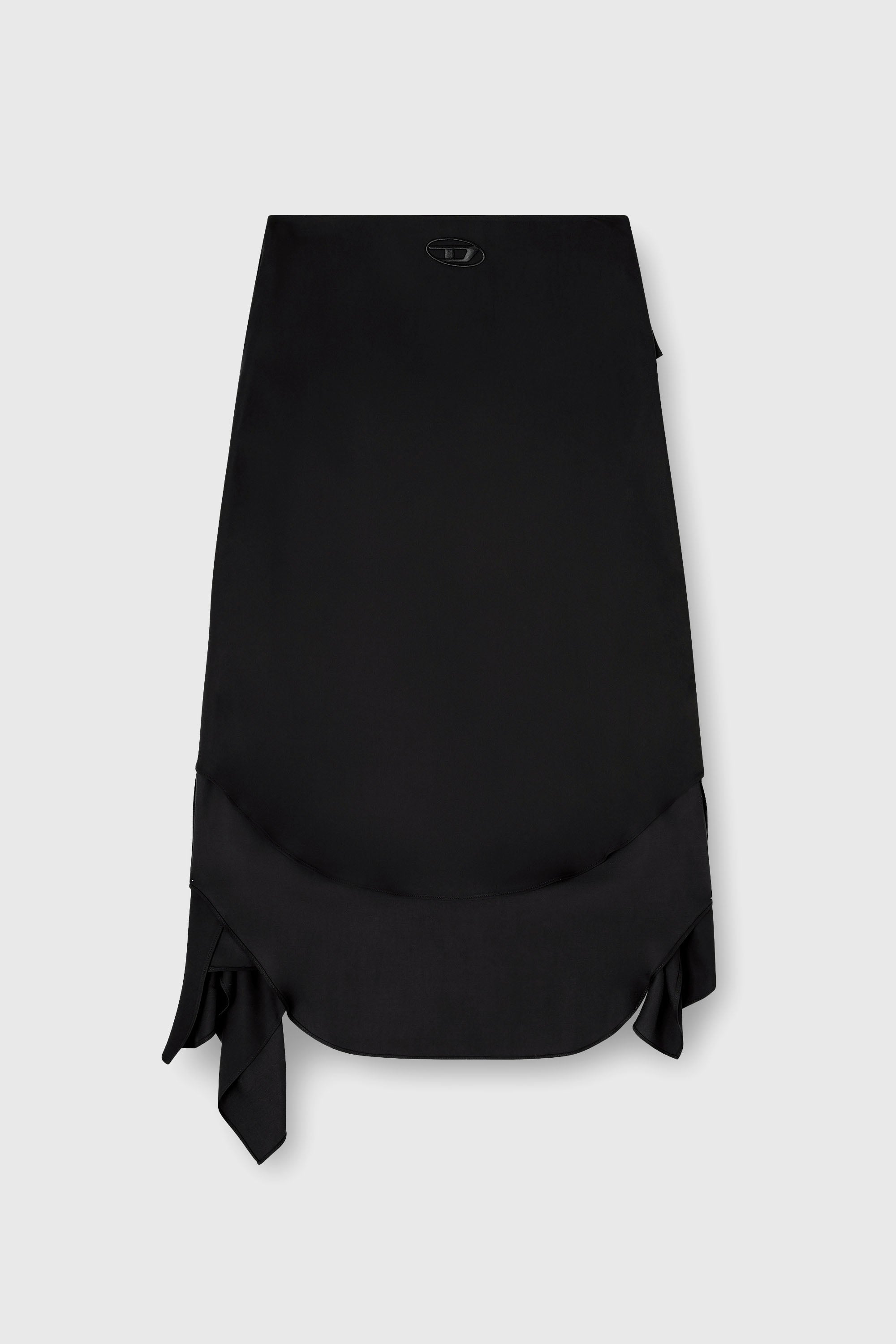 Diesel - O-TALI, Woman's Skirt in fluid cupro with front knot in Black - 2