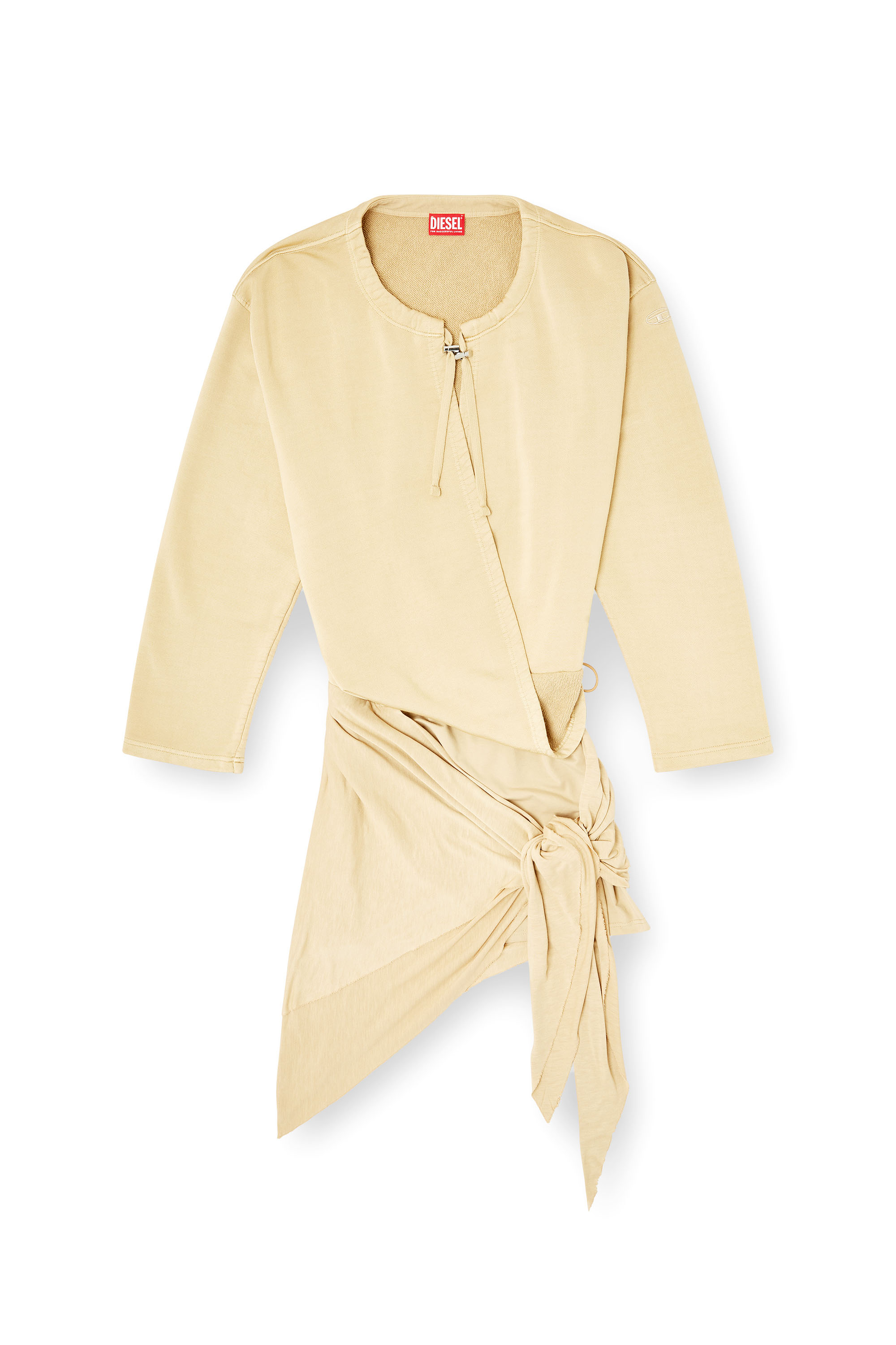 Diesel - D-CREED, Woman's Draped dress with ruched skirt in Light Brown - 2