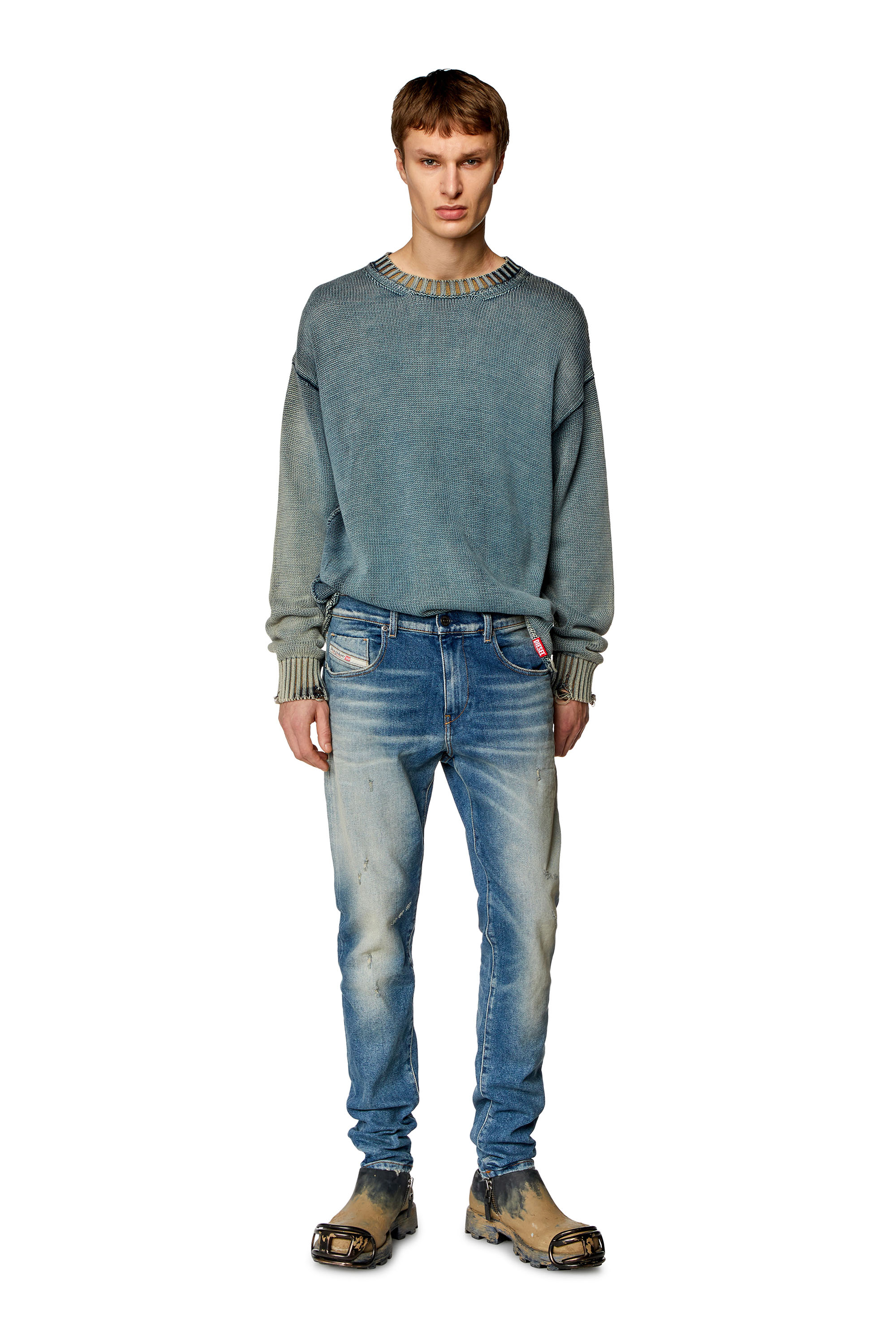 Diesel - Slim Jeans 2019 D-Strukt 09H55, Light Blue - Image 4