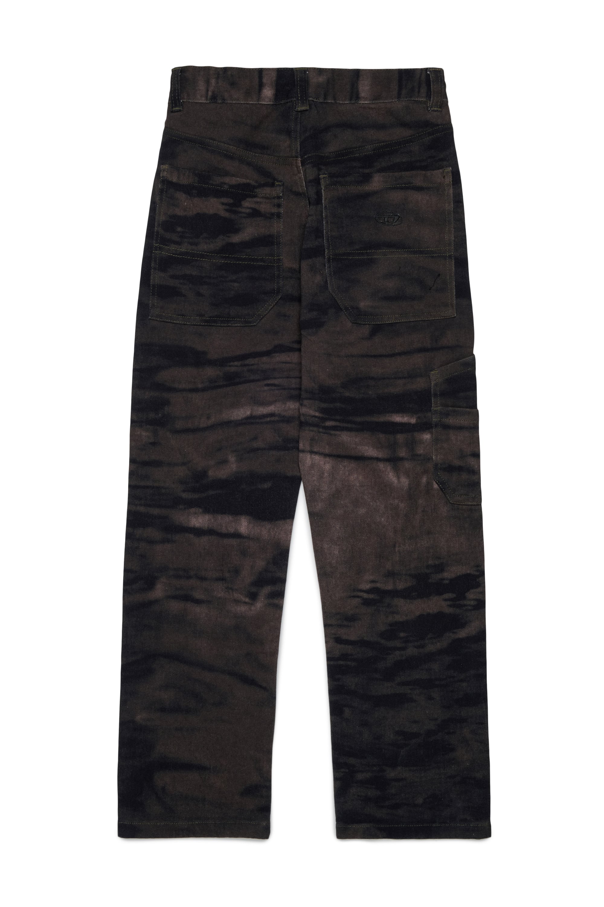 Diesel - PJAKE, Man's Cotton pants in stretch cotton with streaky effect in Green - 2