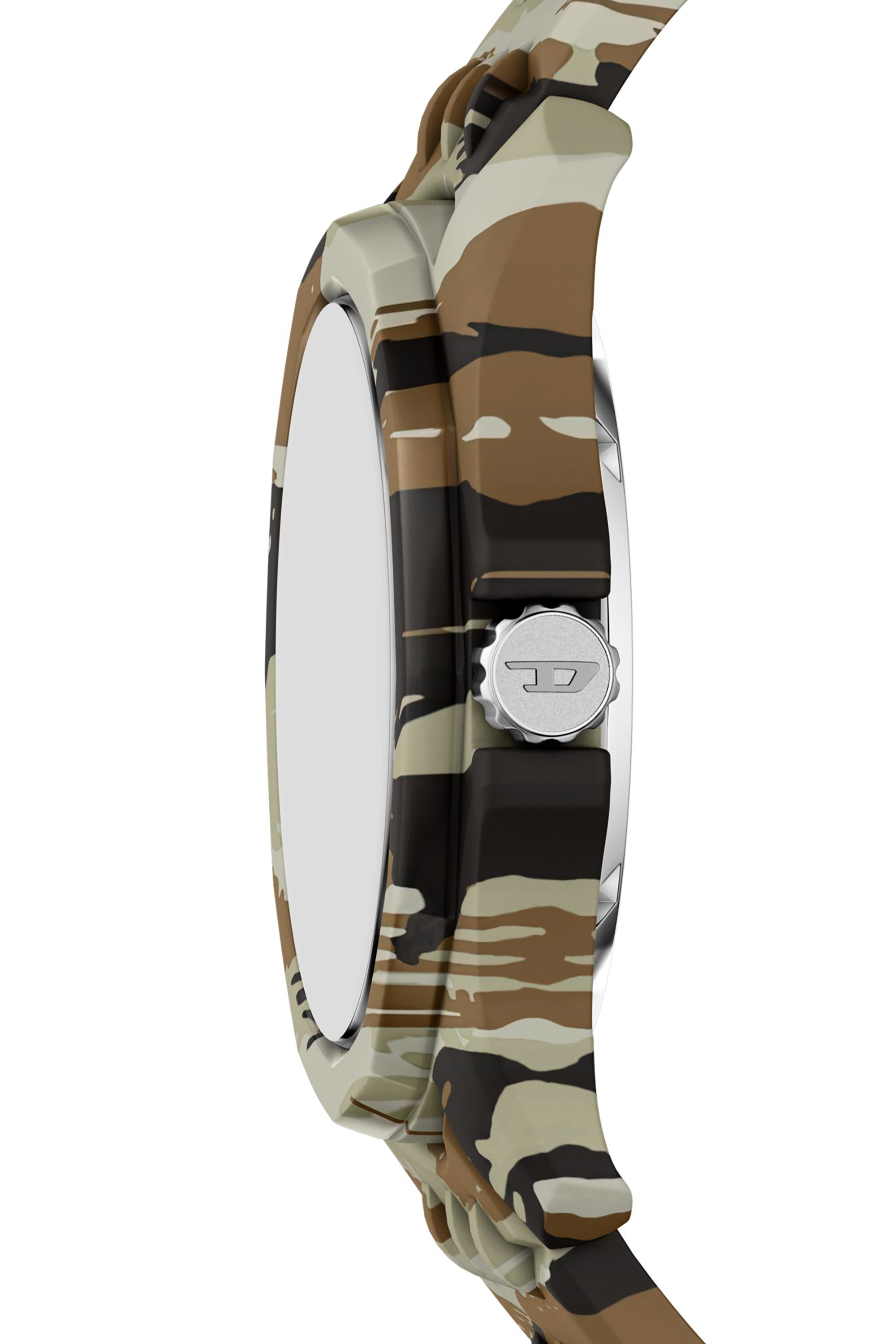 Diesel - DZ2242 WATCH, Man's Stinger camo silicone watch in Brown/Green - 3
