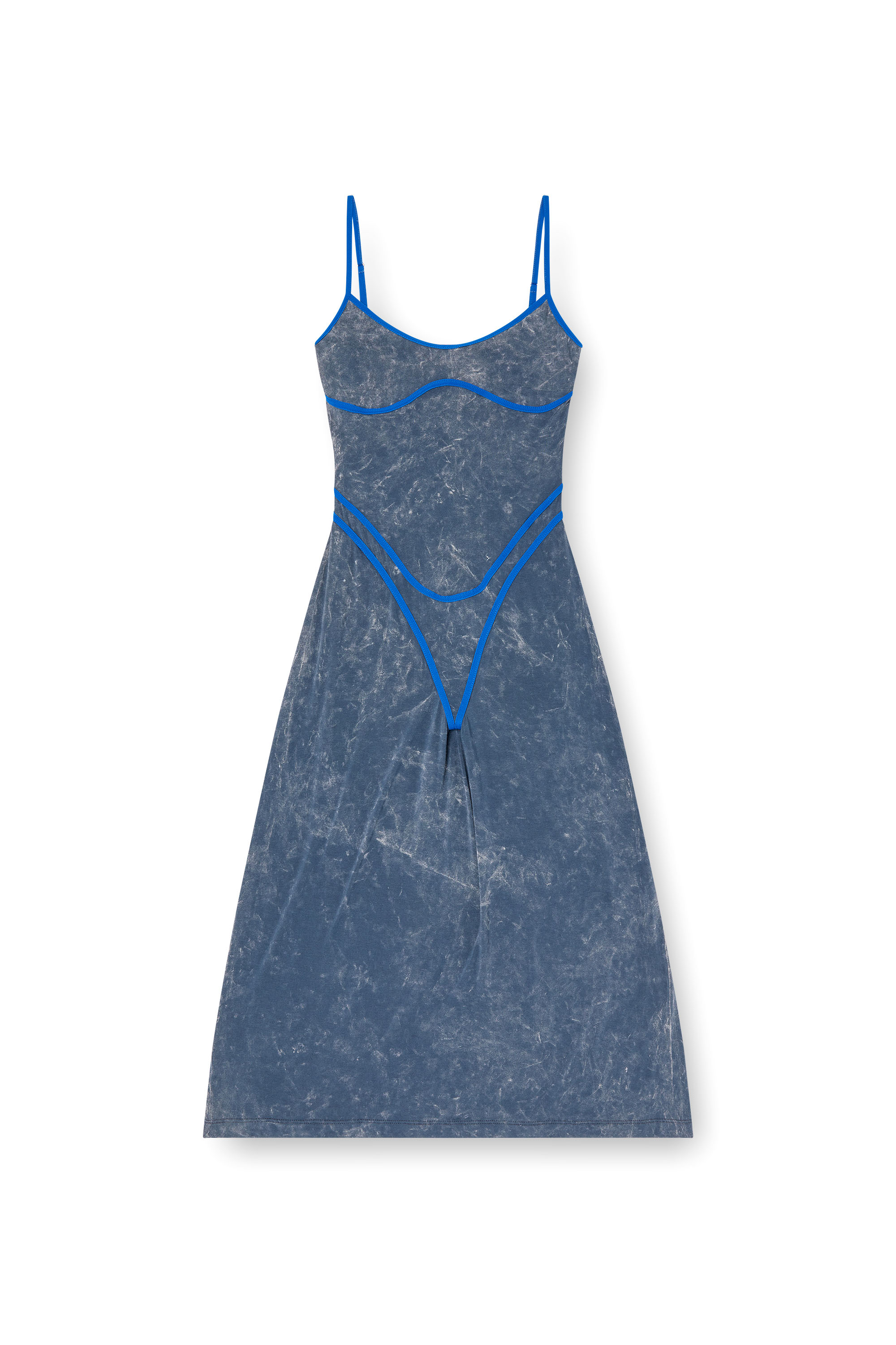 Diesel - D-WOW, Woman's Strappy dress with underwear detail in Blue - 3