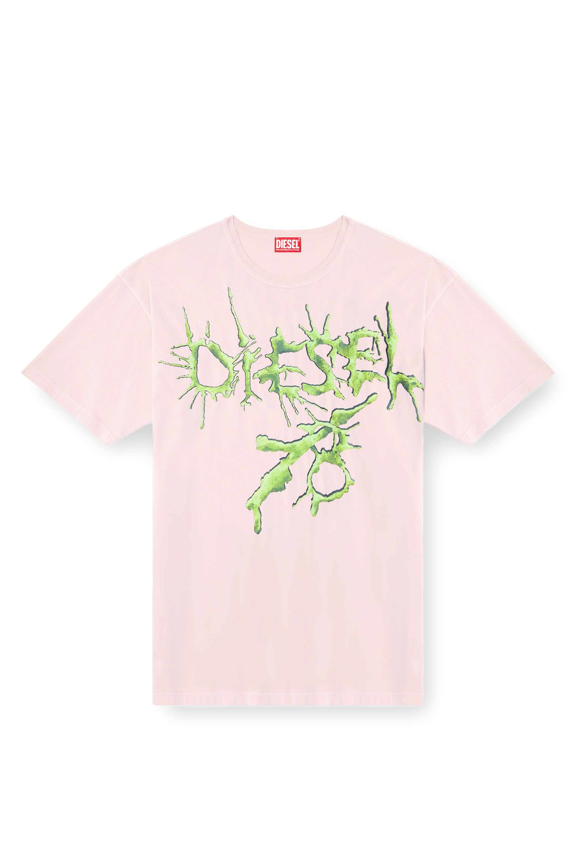 Diesel - T-BOXT-R28, Man's T-shirt with tattoo graphics in Pink - 3