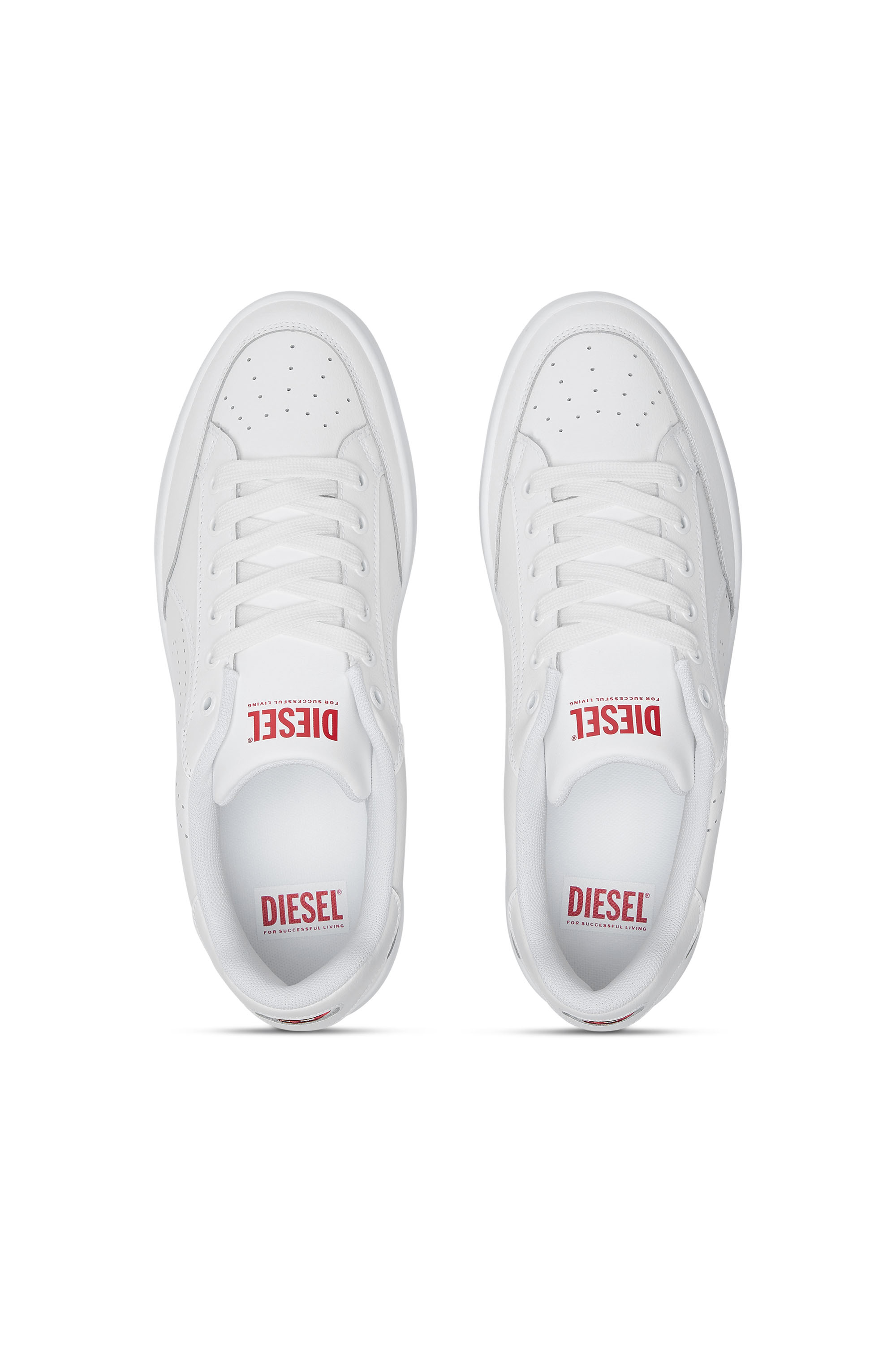 S-DAKOTA LOW W, White Diesel - S-DAKOTA LOW W, Woman's S-Dakota-Leather sneakers with perforated logo in White - 4