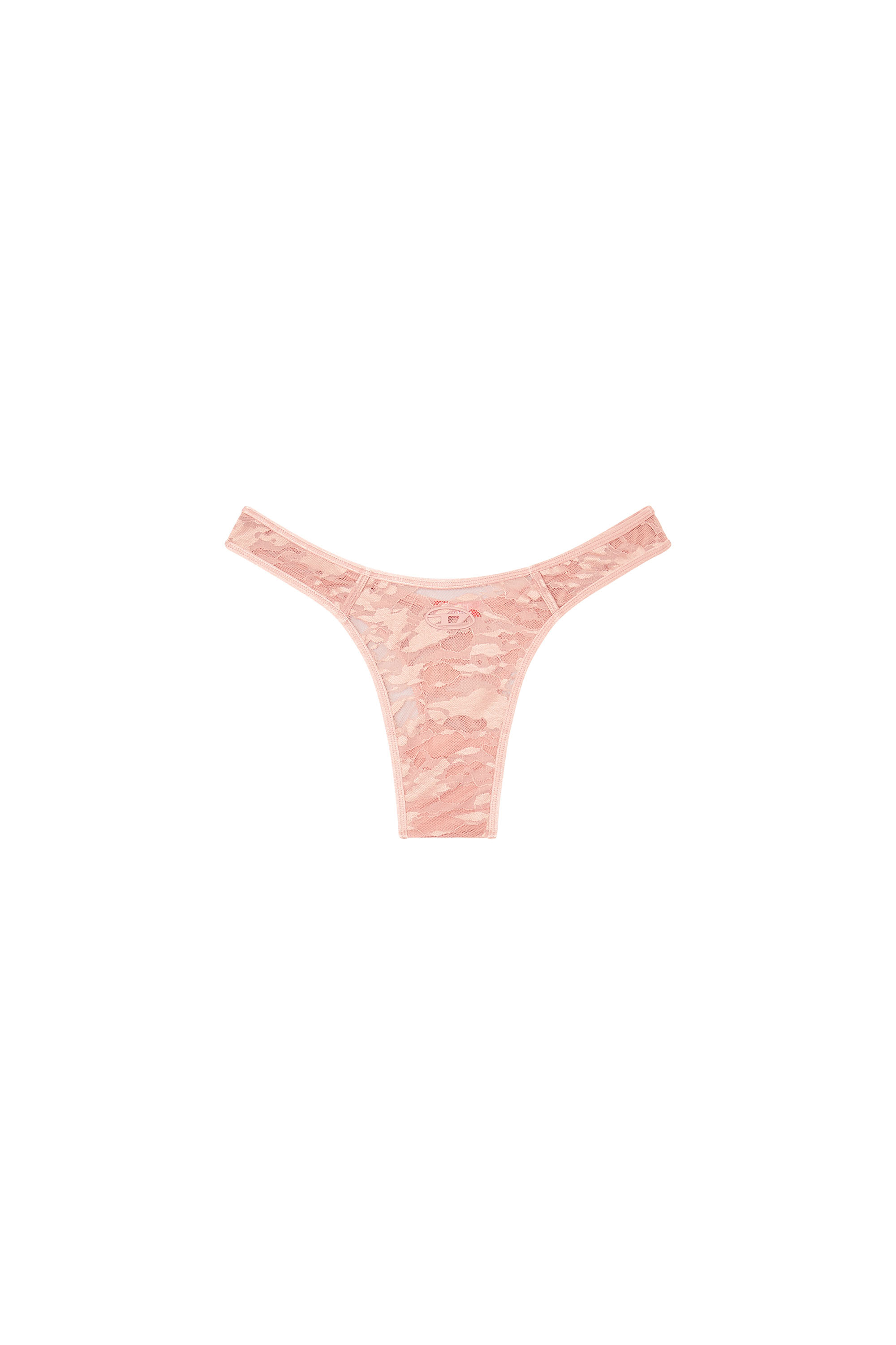 Diesel - MICRO-PUNCHY-UTLT, Woman's Thong in nylon lace with Oval D in Pink - 2