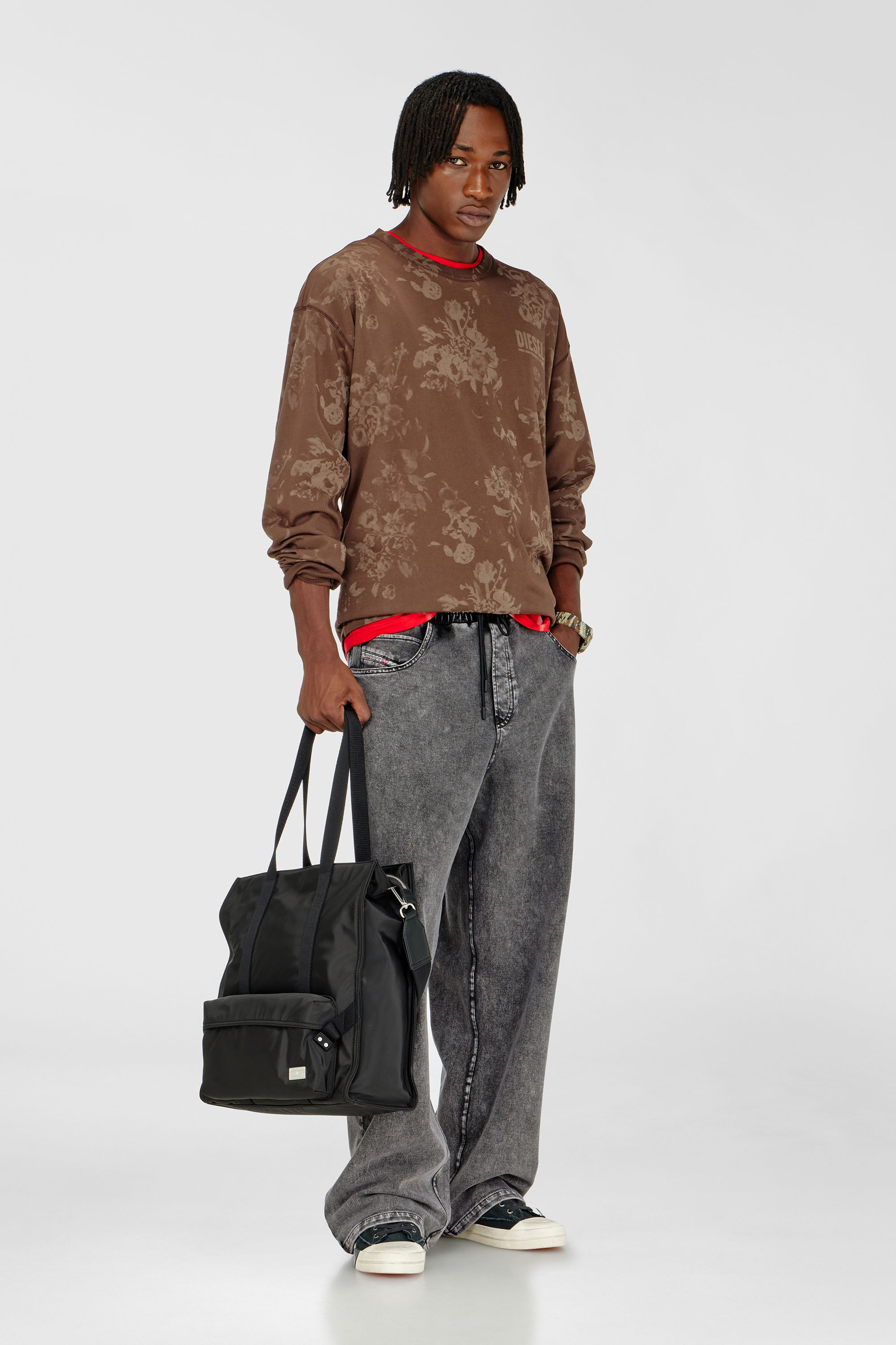Sweatpants with denim effect