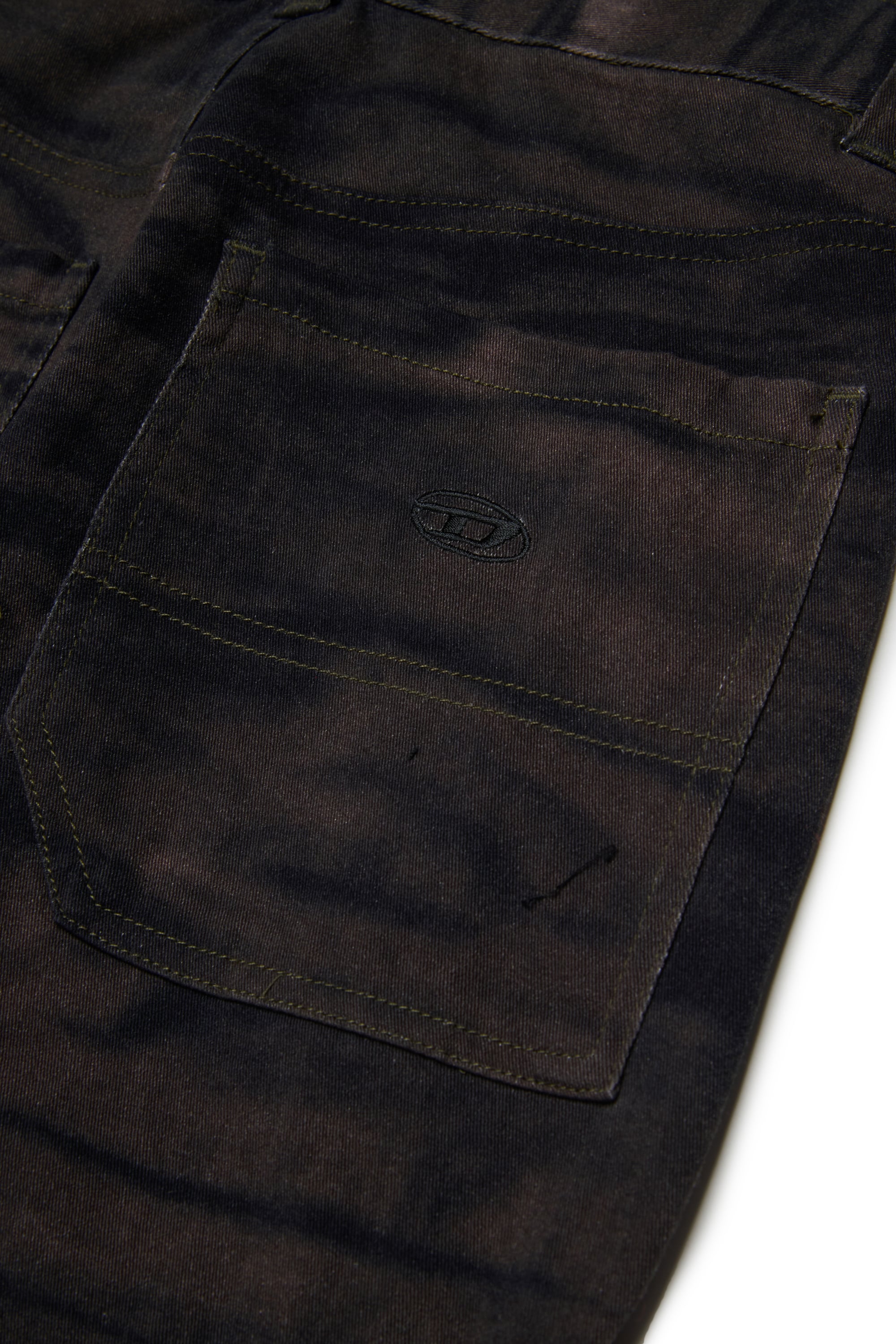 Diesel - PJAKE, Man's Cotton pants in stretch cotton with streaky effect in Green - 4