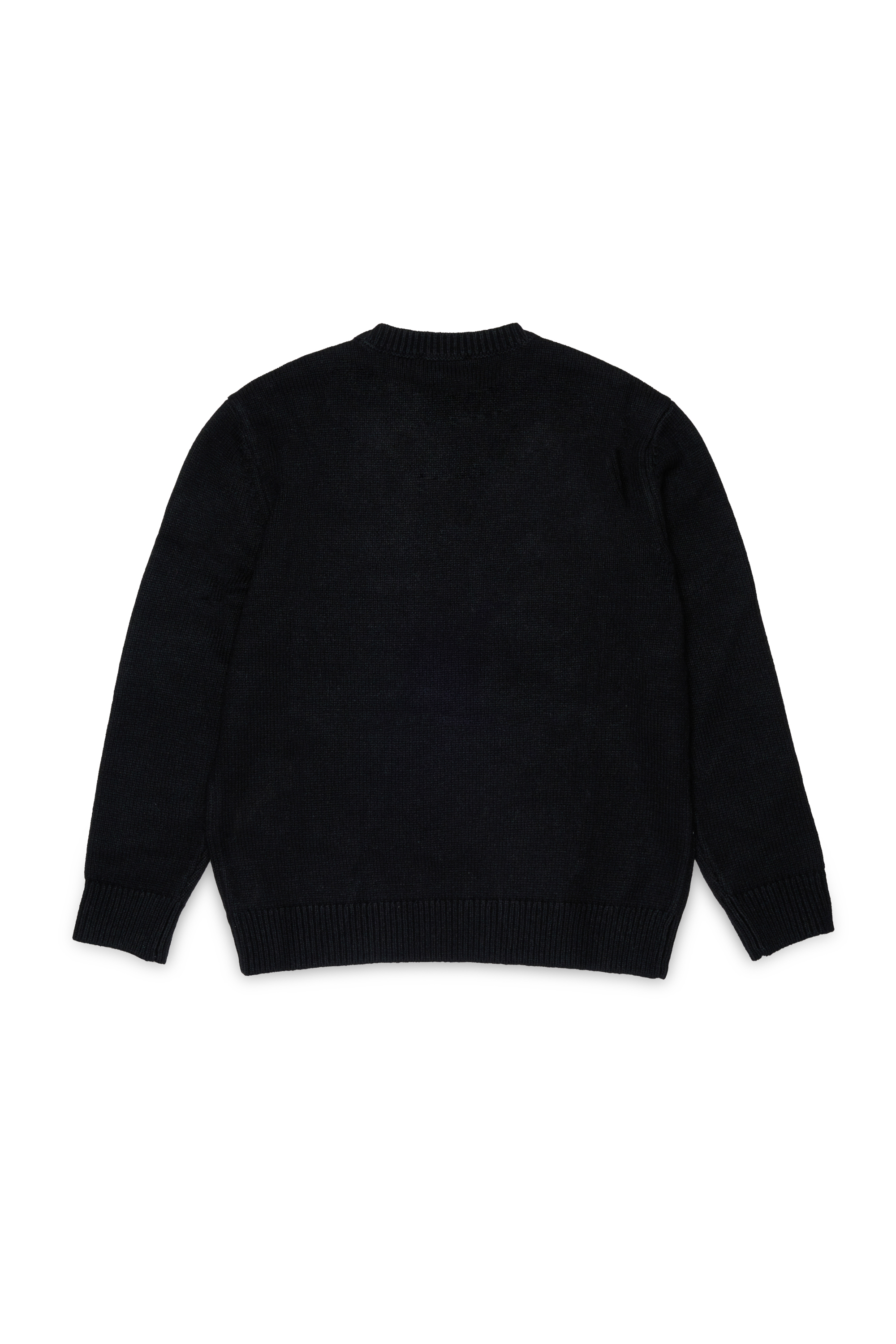 Diesel - KLEDI OVER, Man's Crewneck wool blend sweater with print in Black - 2