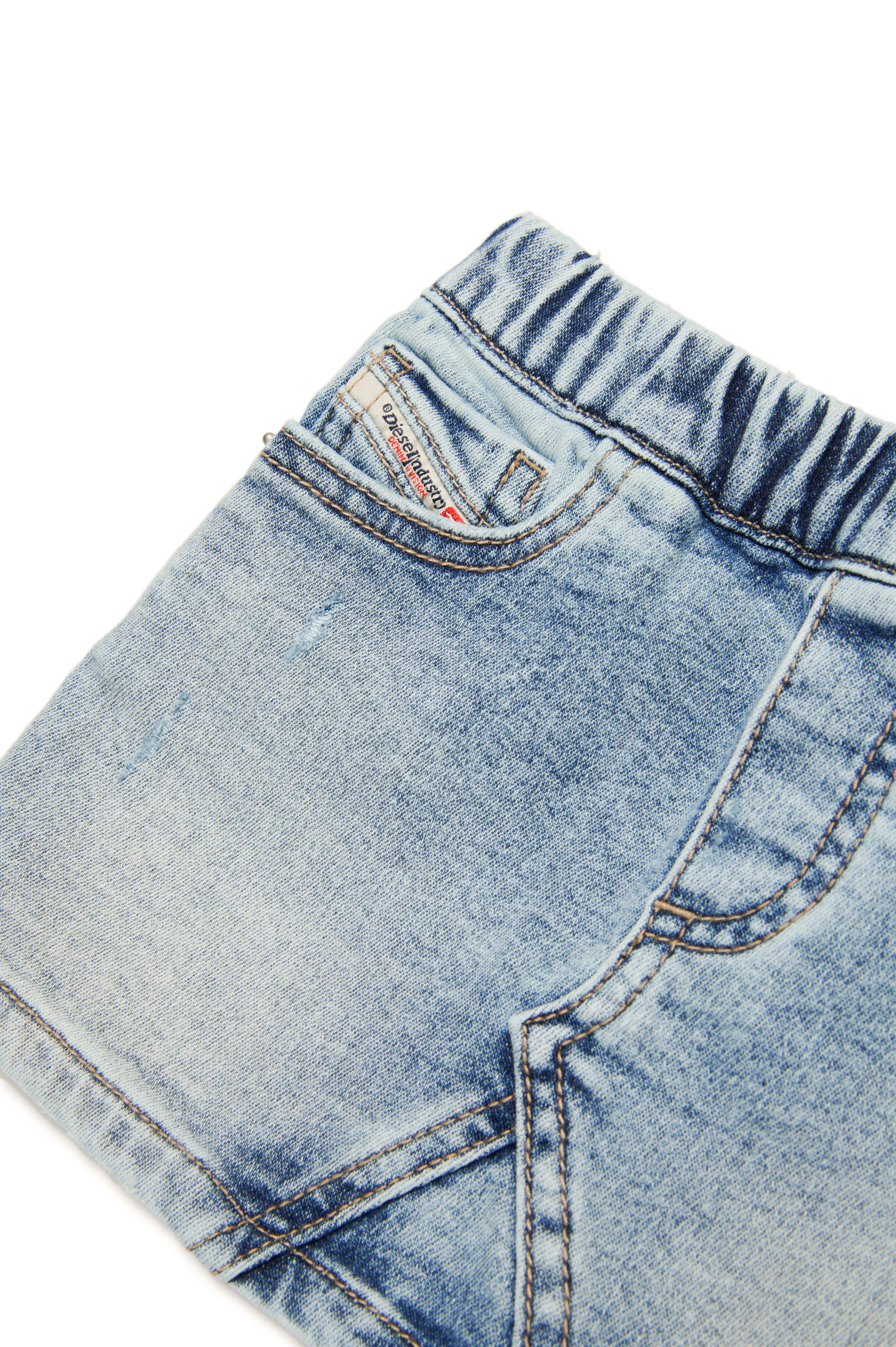 Diesel - GERRYB JJJ, Woman's Short skirt in used-look JoggJeans in Light Blue - 4