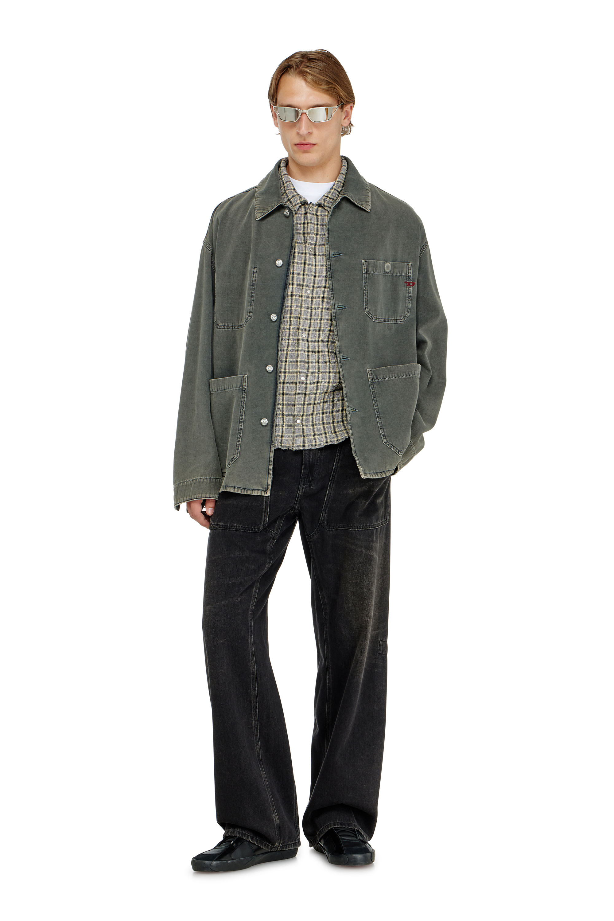 Diesel - S-SEERK, Man's Check shirt with seersucker effect in null - 1