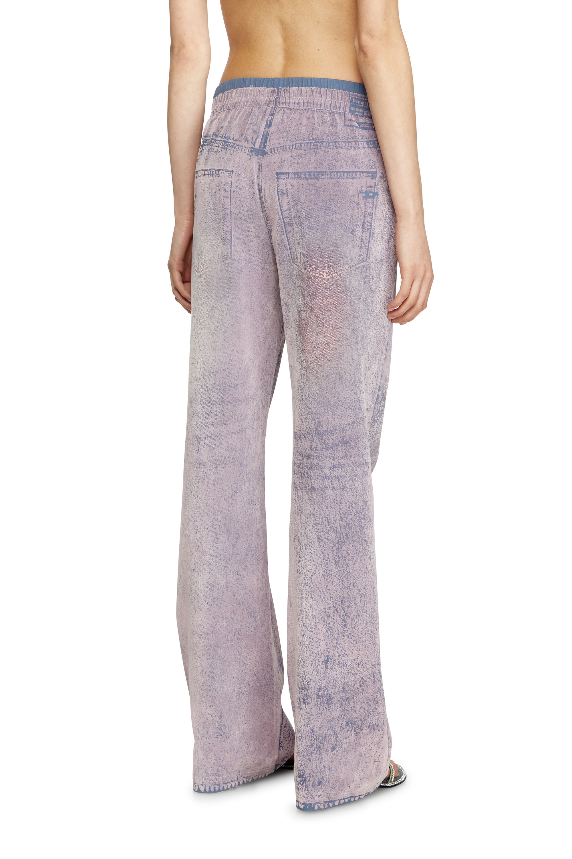 Diesel - P-NERV, Woman's Wide leg sweat pants with bleach treatment in Lilac - 4