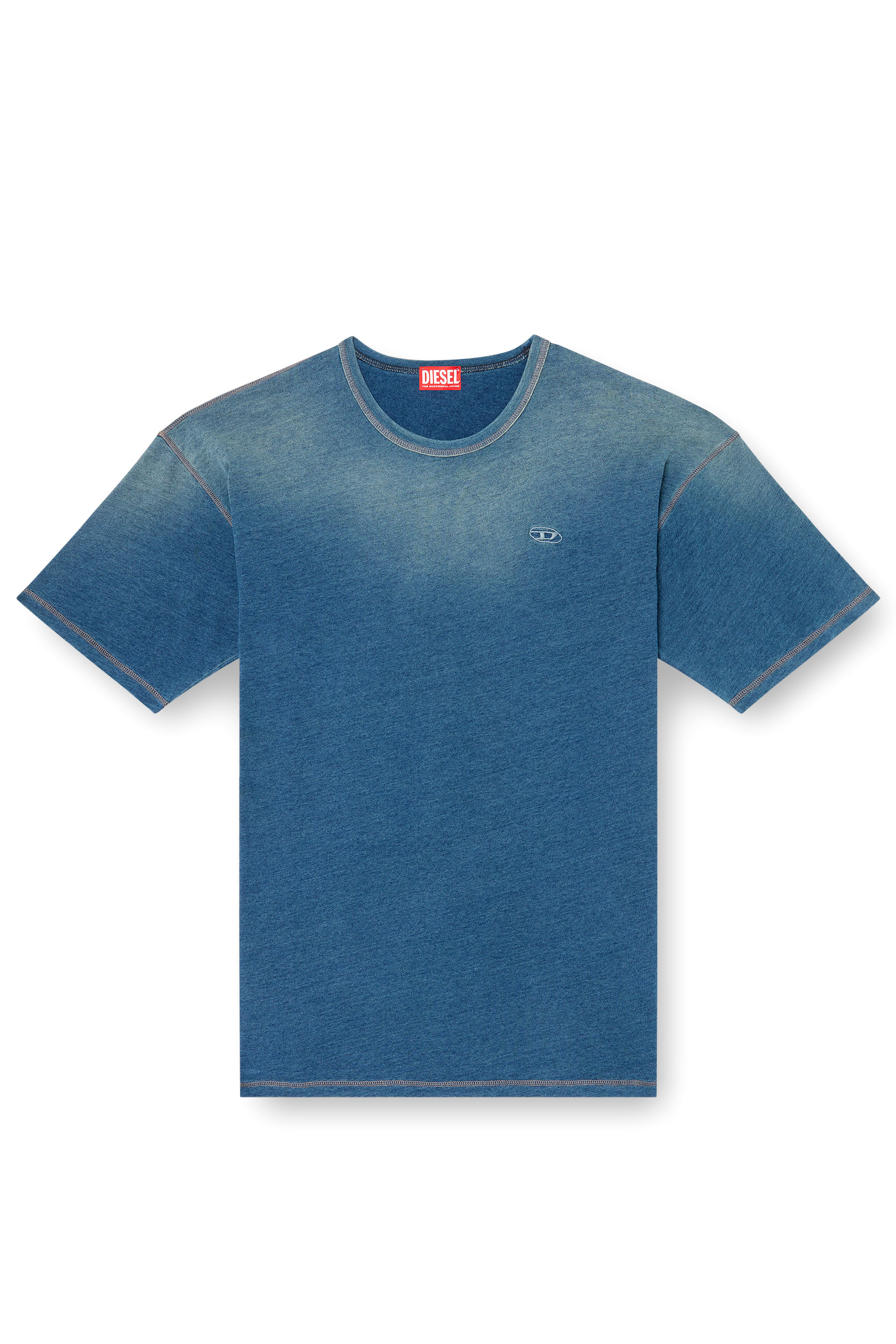 Diesel - T-BOXT-R11, Man's T-shirt with sprayed treatment in Blue - 3