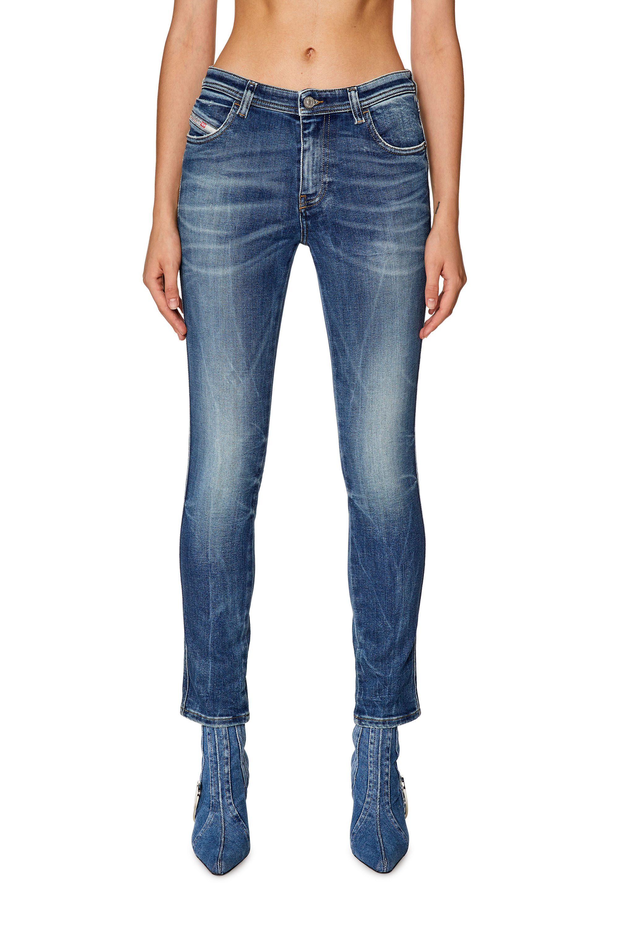 Diesel - Skinny Jeans 2015 Babhila 09G30, Medium blue - Image 2