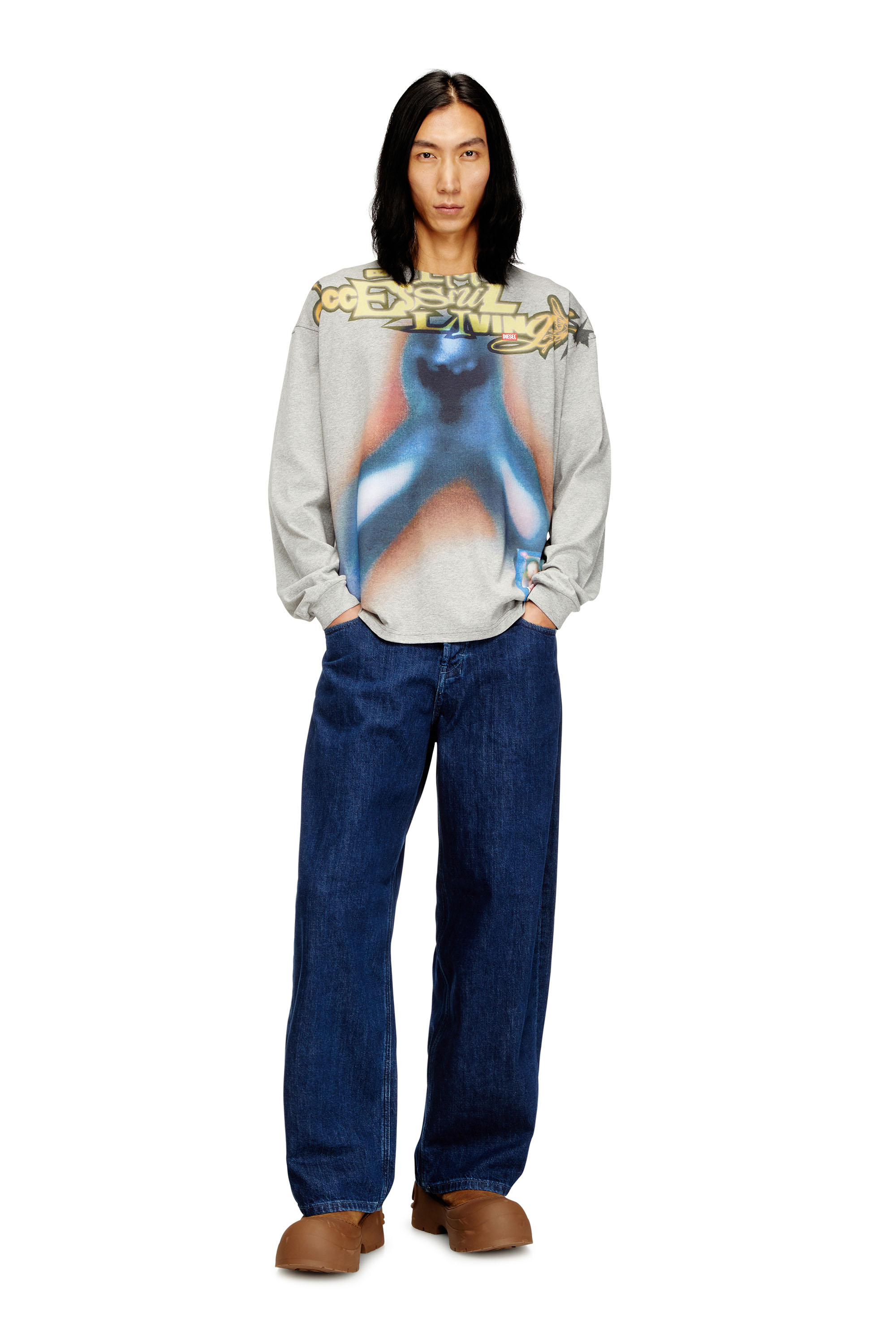 Diesel - T-BOXT-LS-V1, Man's Cotton T-shirt with digital print in null - 1