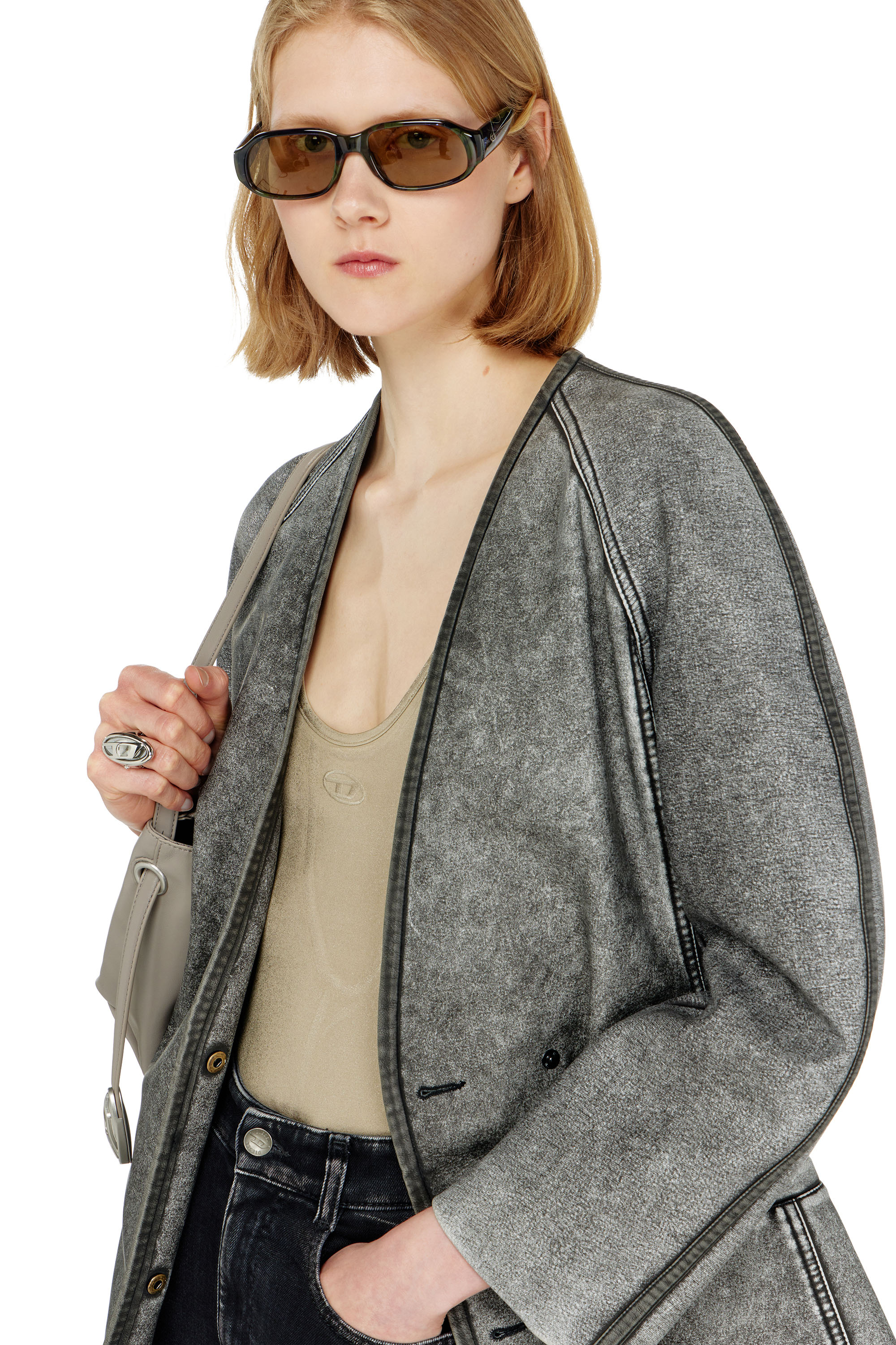 Diesel - G-ALAX, Woman's Cardigan jacket with cocoon sleeves in null - 5
