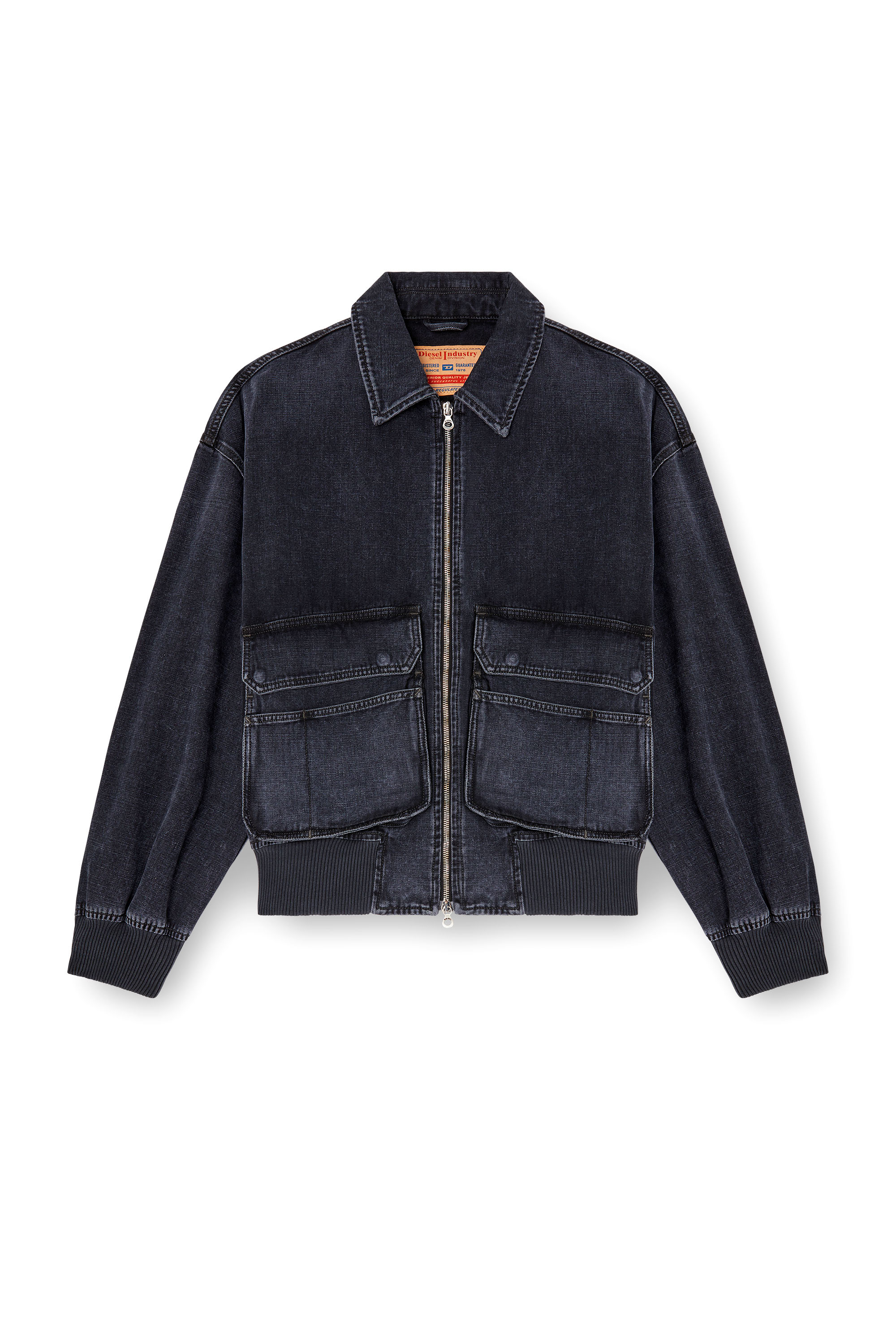 Diesel - D-KURZ, Unisex's Jacket in batavia-weave denim in Black - 5