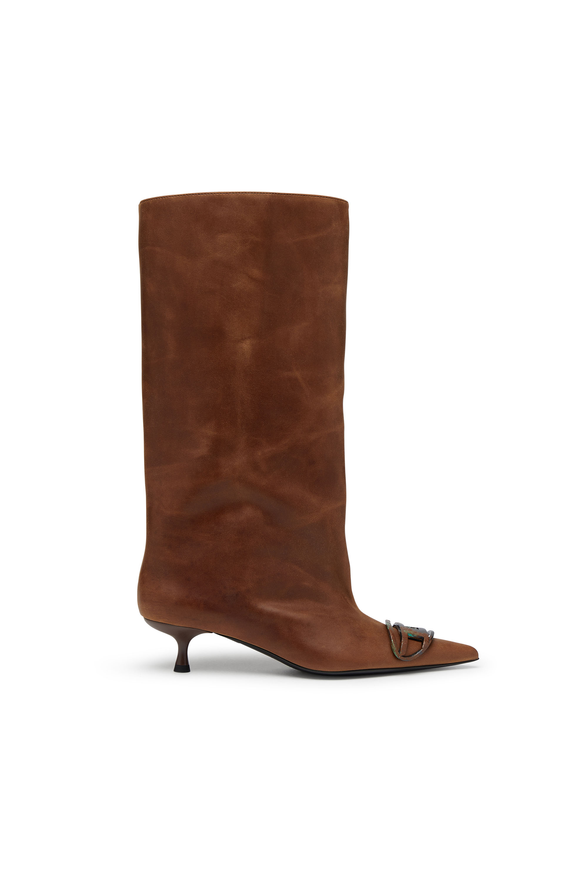 Diesel - D-VENUS 40 KB TUBE, Woman's D-Venus-Knee-high boots in oiled leather in Brown - 1