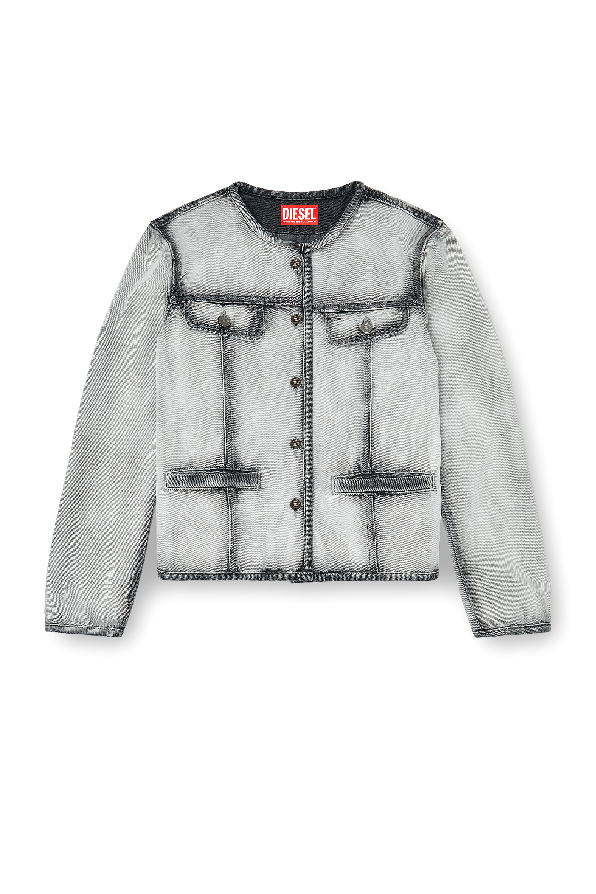 Diesel - DE-GRAFY-FSI, Woman's Jacket in soft skeleton denim in Grey - 2
