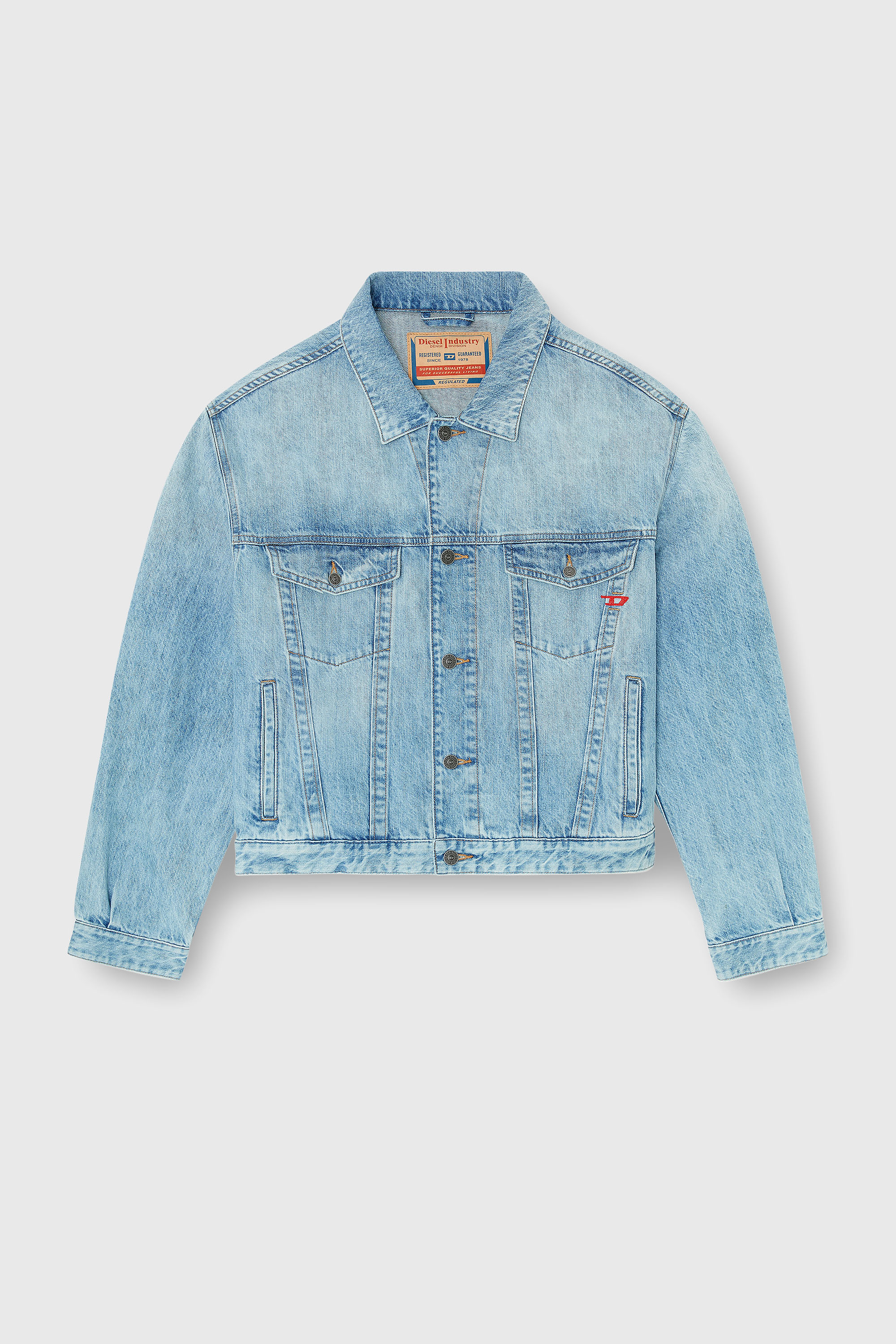 Diesel - D-RANGER, Unisex's Trucker jacket in denim in Light Blue - 1