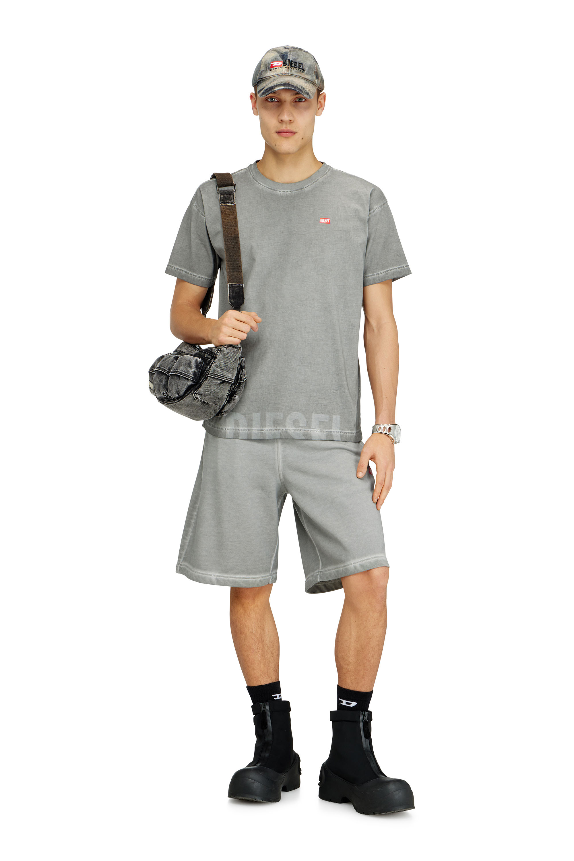 Diesel - C-AMO, Man's Baseball cap with all-over camo print in Grey/Black - 4