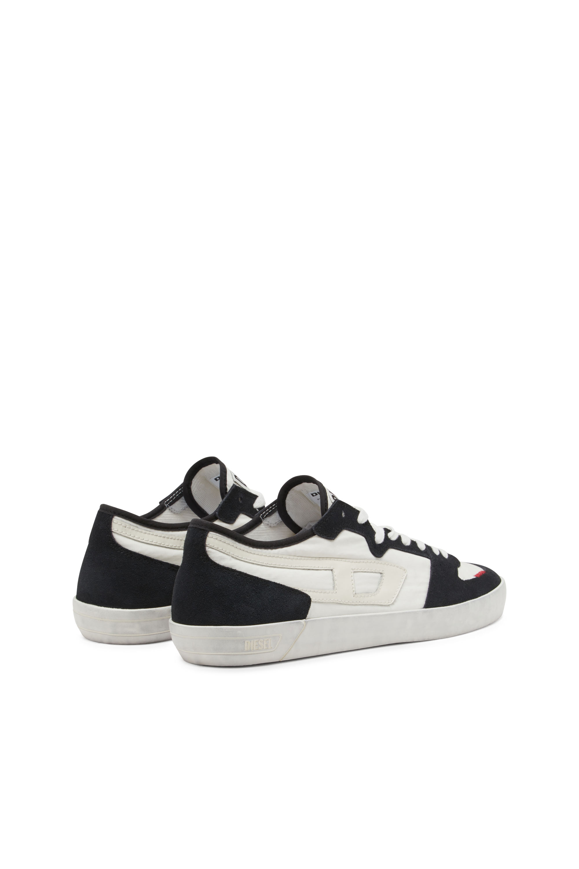 Diesel - S-LEROJI D-1 LOW, Man's S-Leroji D-Sneakers in padded ripstop and suede in Black/White - 3