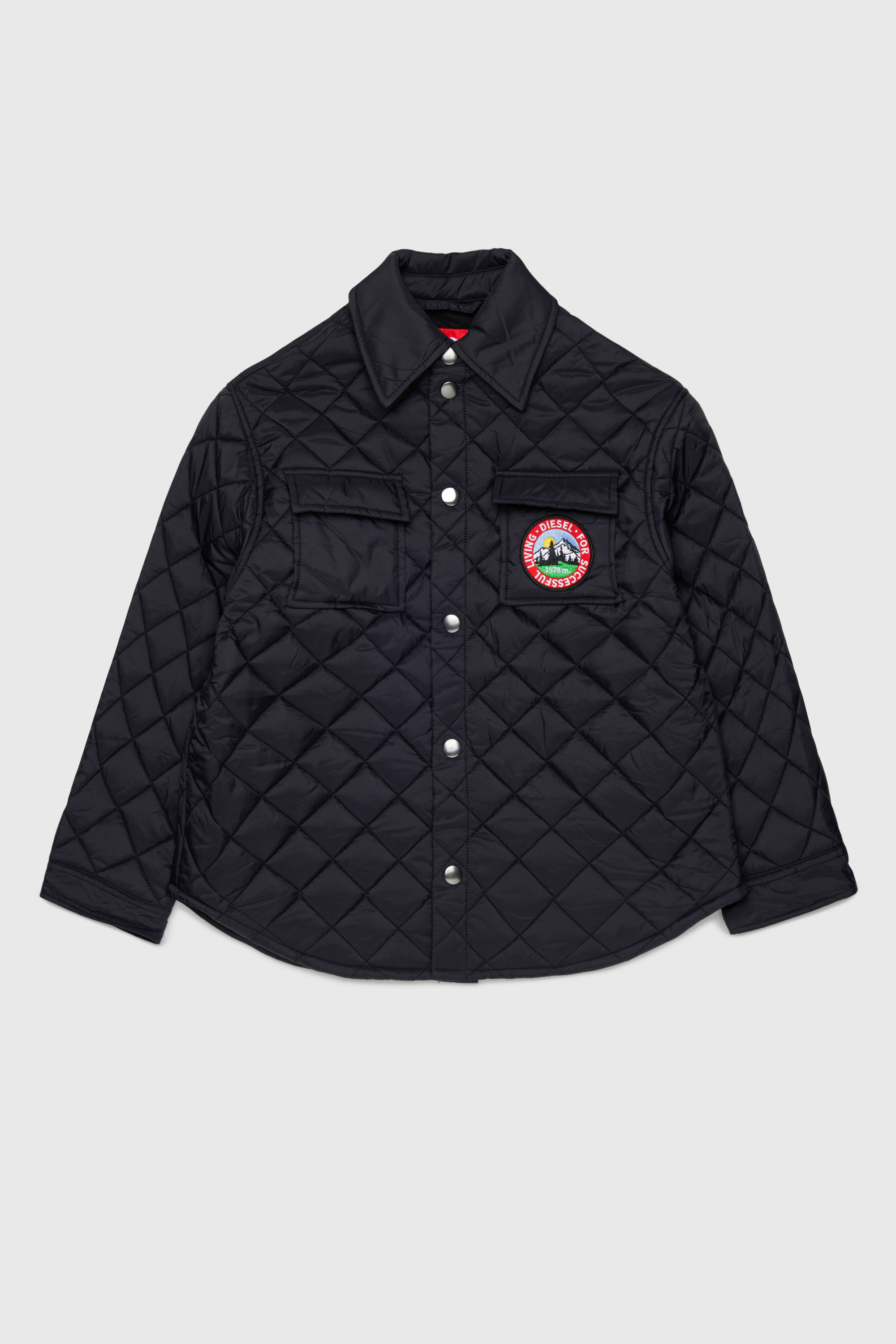 Diesel - JMONTY, Unisex's Shirt jacket in quilted nylon in Black - 1